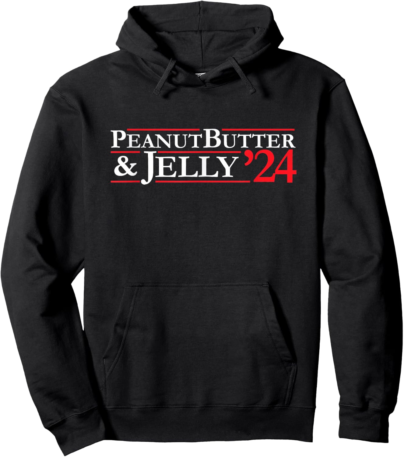 Novelty 2024 Election Campaign | '24 Peanut Butter & Jelly Hoodie - Hoodie | Black