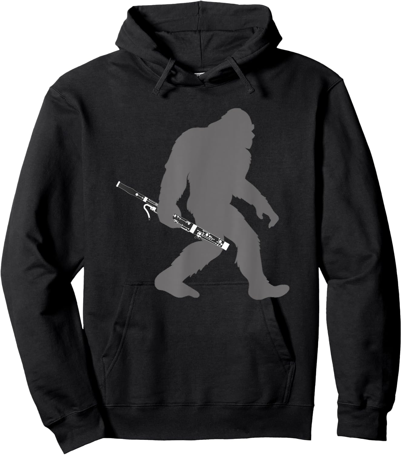 Funny Bassoonist Bigfoot musician with Bassoon Hoodie - Hoodie | Black