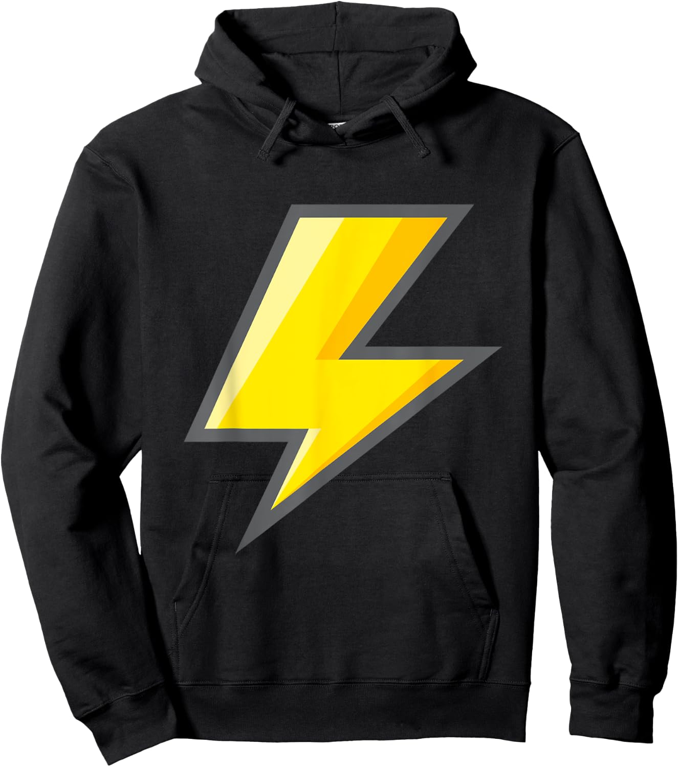Yellow Lightning Bolt Easy Halloween Costume Hoodie - Hoodie | Black