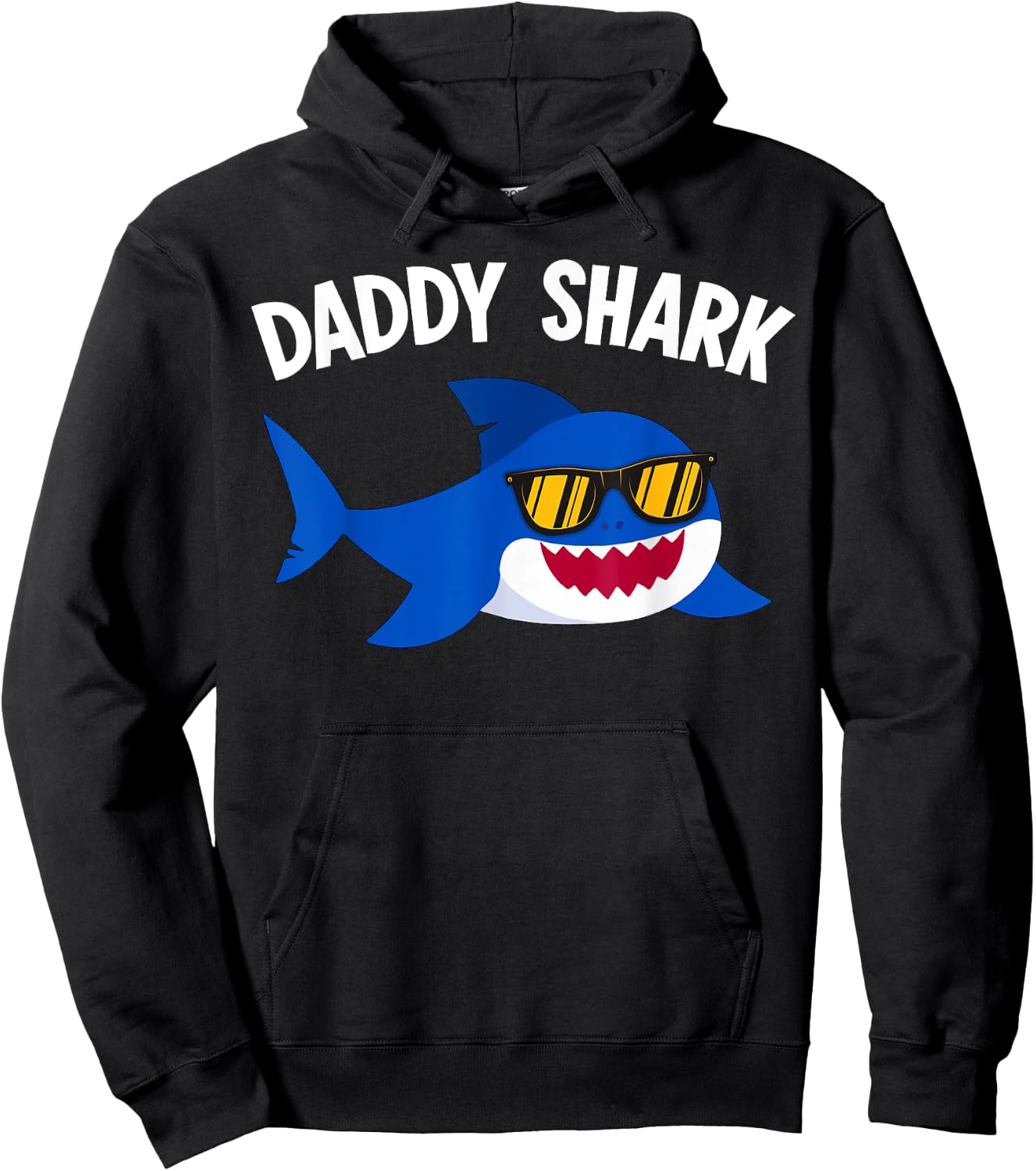 Shark Lover Funny Daddy Shark Father's Day Hoodie - Hoodie | Black