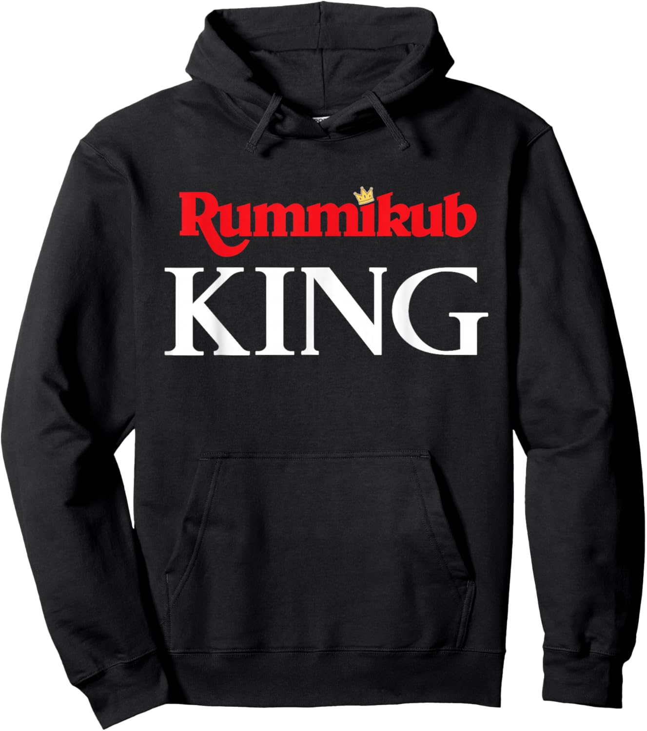 Rummikub King Logo With Crown Noble White Ink Hoodie - Hoodie | Black