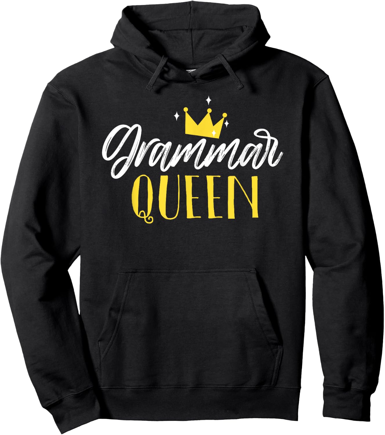 grammar queen funny teacher school friendly Men Women Hoodie - Hoodie | Black