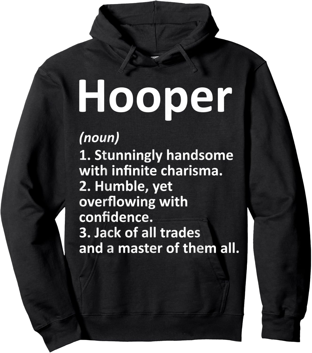 HOOPER Definition Funny Surname Family Tree Birthday Reunion Hoodie - Hoodie | Black