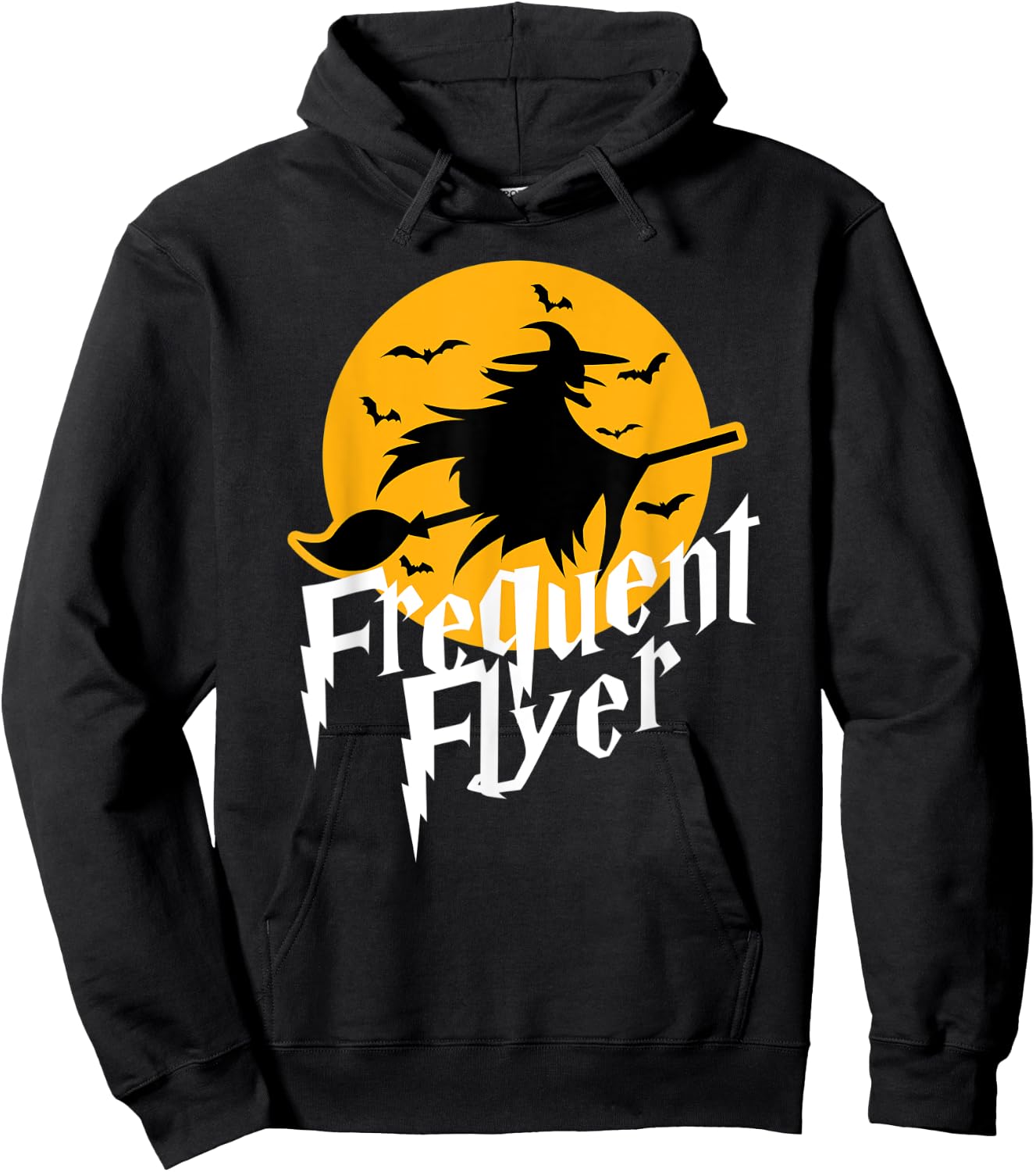 Frequent Flyer Cute Witch Halloween Hoodie - Hoodie | Black