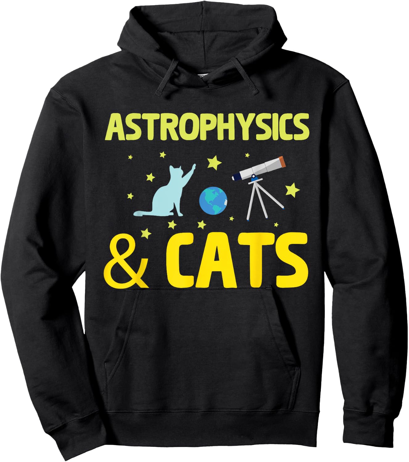 Astrophysics And Cats, Telescope Astrophysicist Hoodie - Hoodie | Black