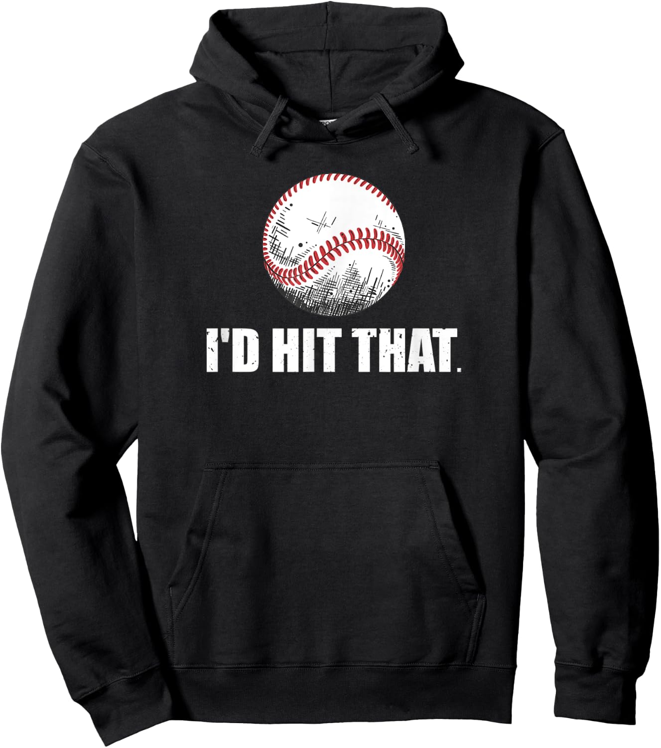 I'd Hit That Baseball | Baseball Player Hoodie - Hoodie | Black