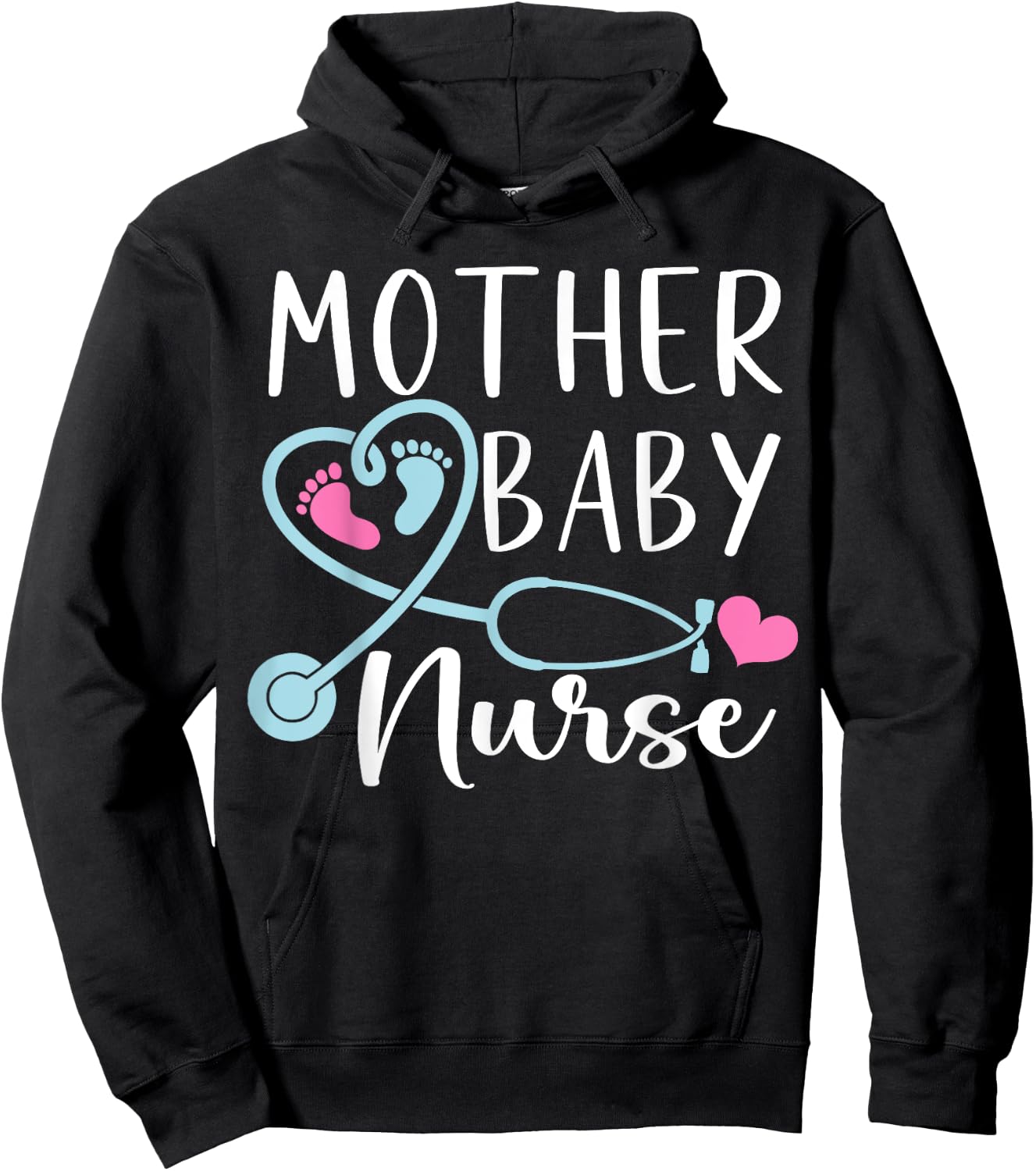 Postpartum Mother Baby Nurse Mom Baby Postpartum Nursing Hoodie - Hoodie | Black