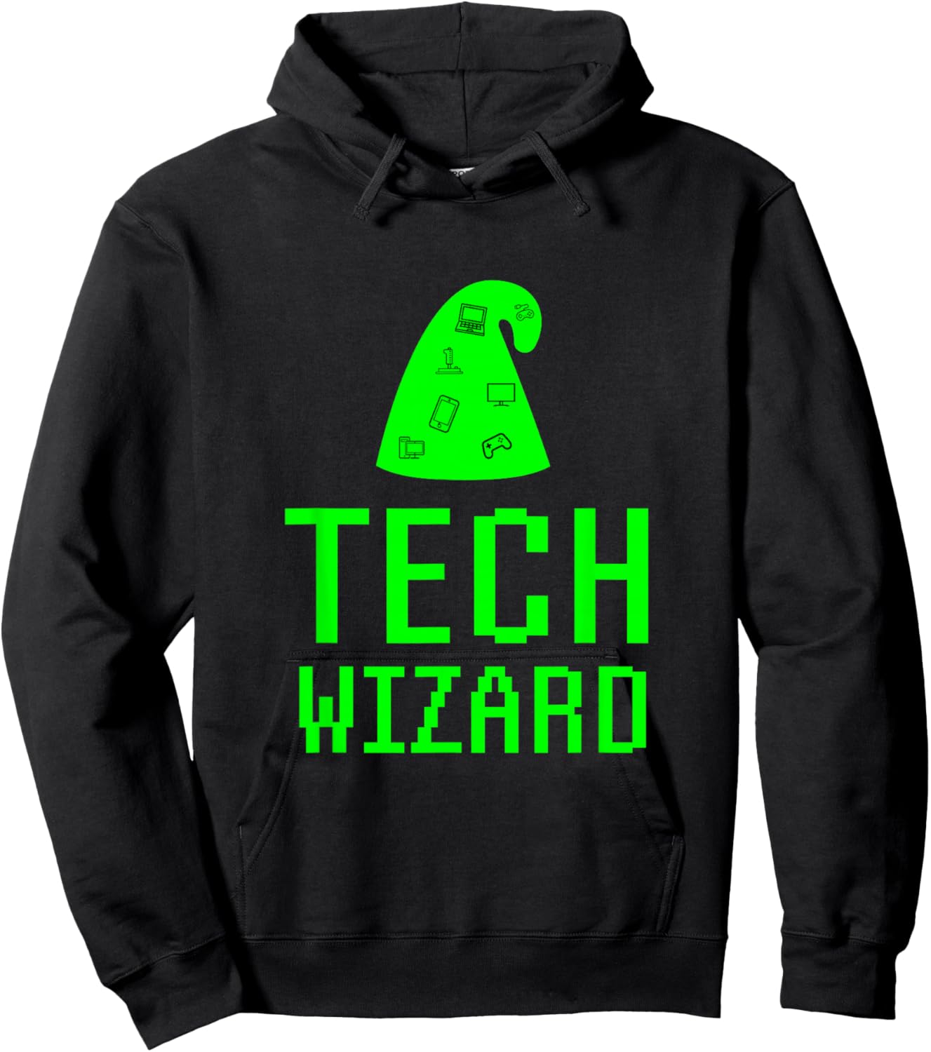 Tech Wizard Computer Geek Nerd Technology Support Saying Gag Hoodie - Hoodie | Black