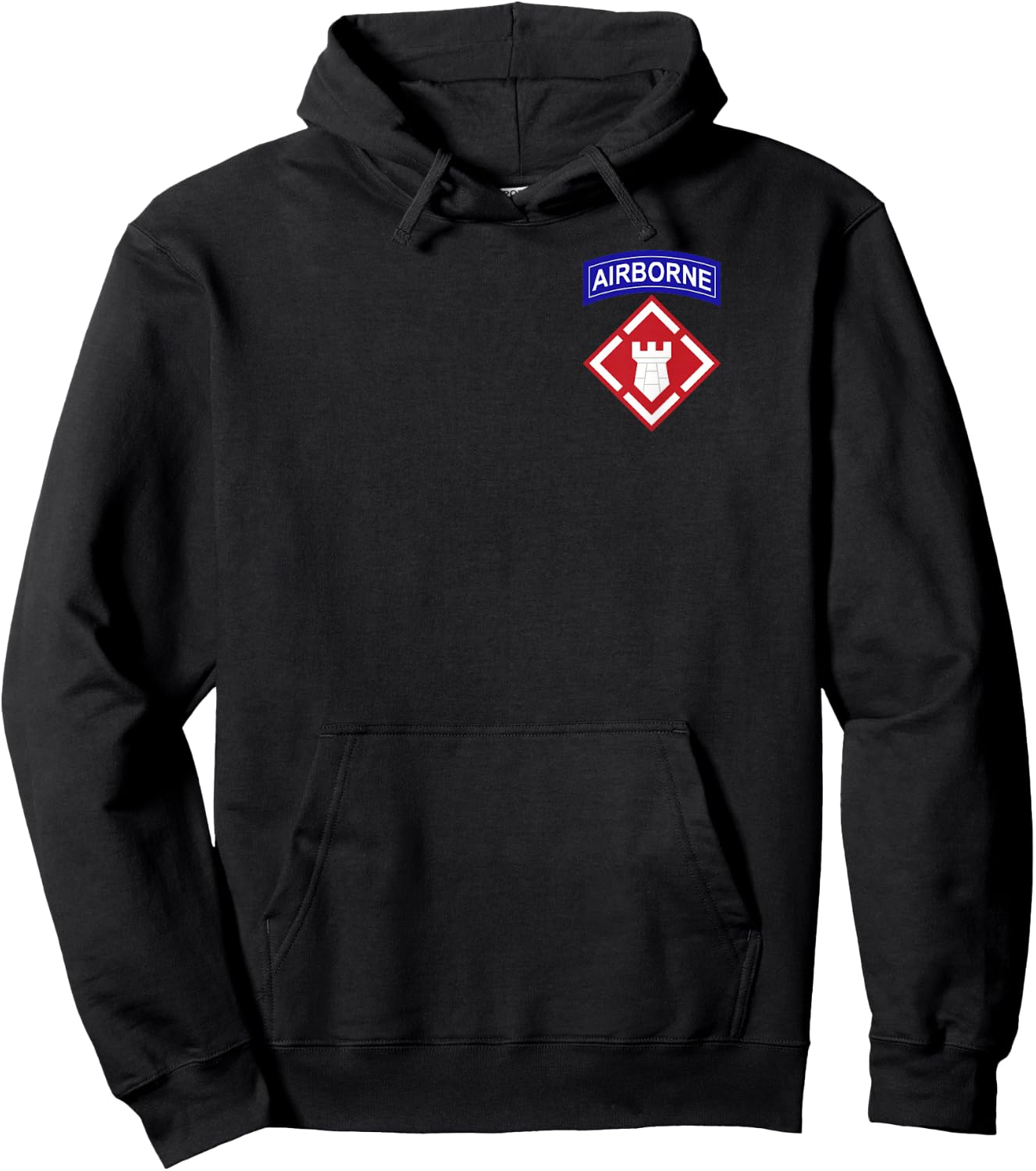 20th Engineer Brigade Patch with Airborne Tab Hoodie - Hoodie | Black