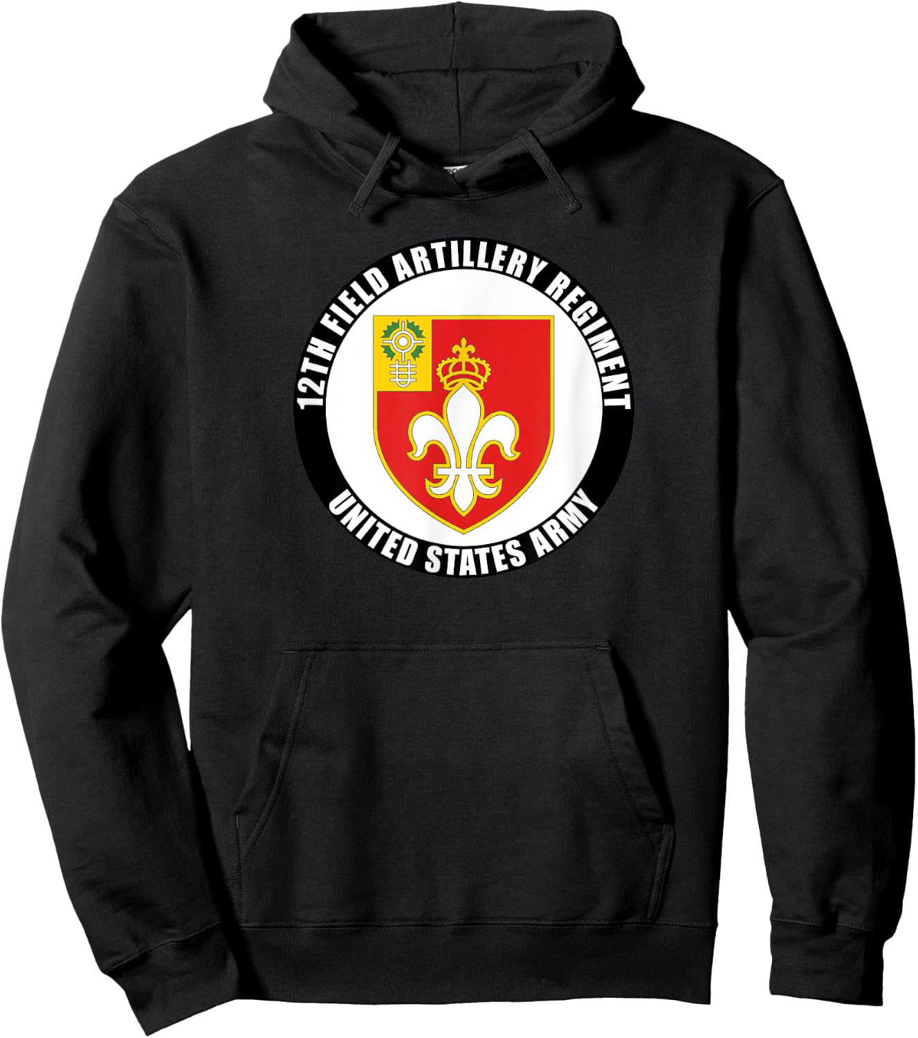 12th Field Artillery Regiment United States Army Veteran Hoodie - Hoodie | Black