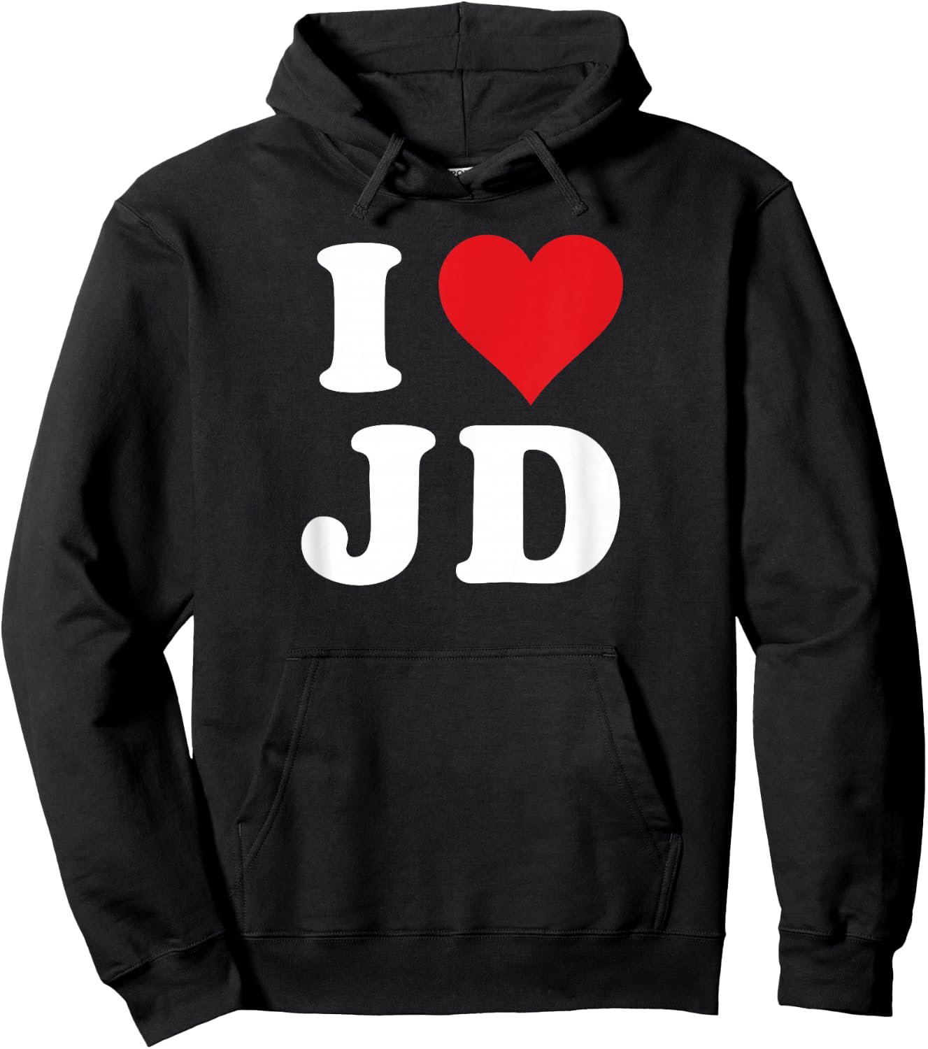 I Love JD Initials I Heart J.D. First Last Name J D Hoodie - Hoodie | Black