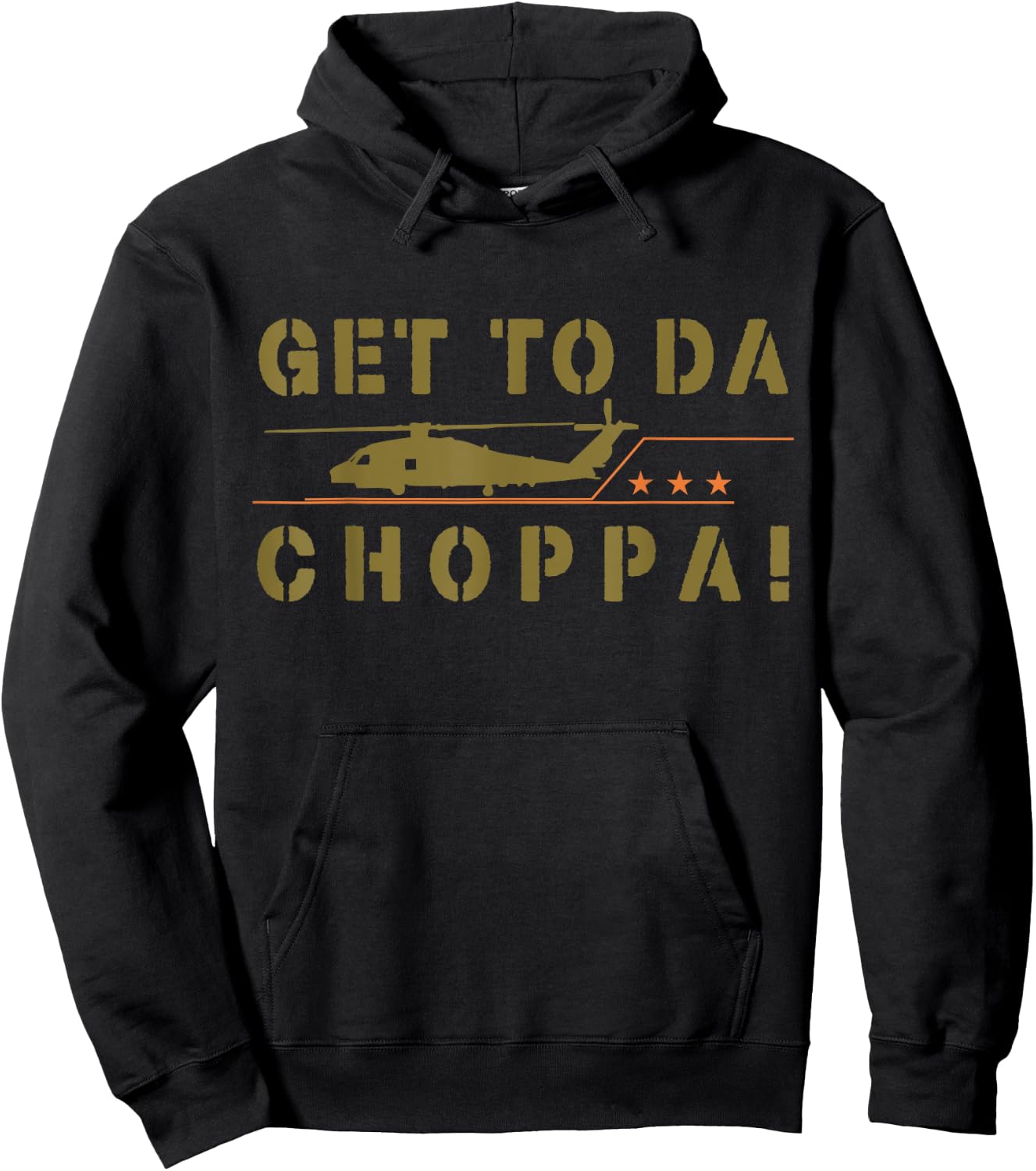 Get To Da Choppa Funny Retro Hoodie - Hoodie | Black