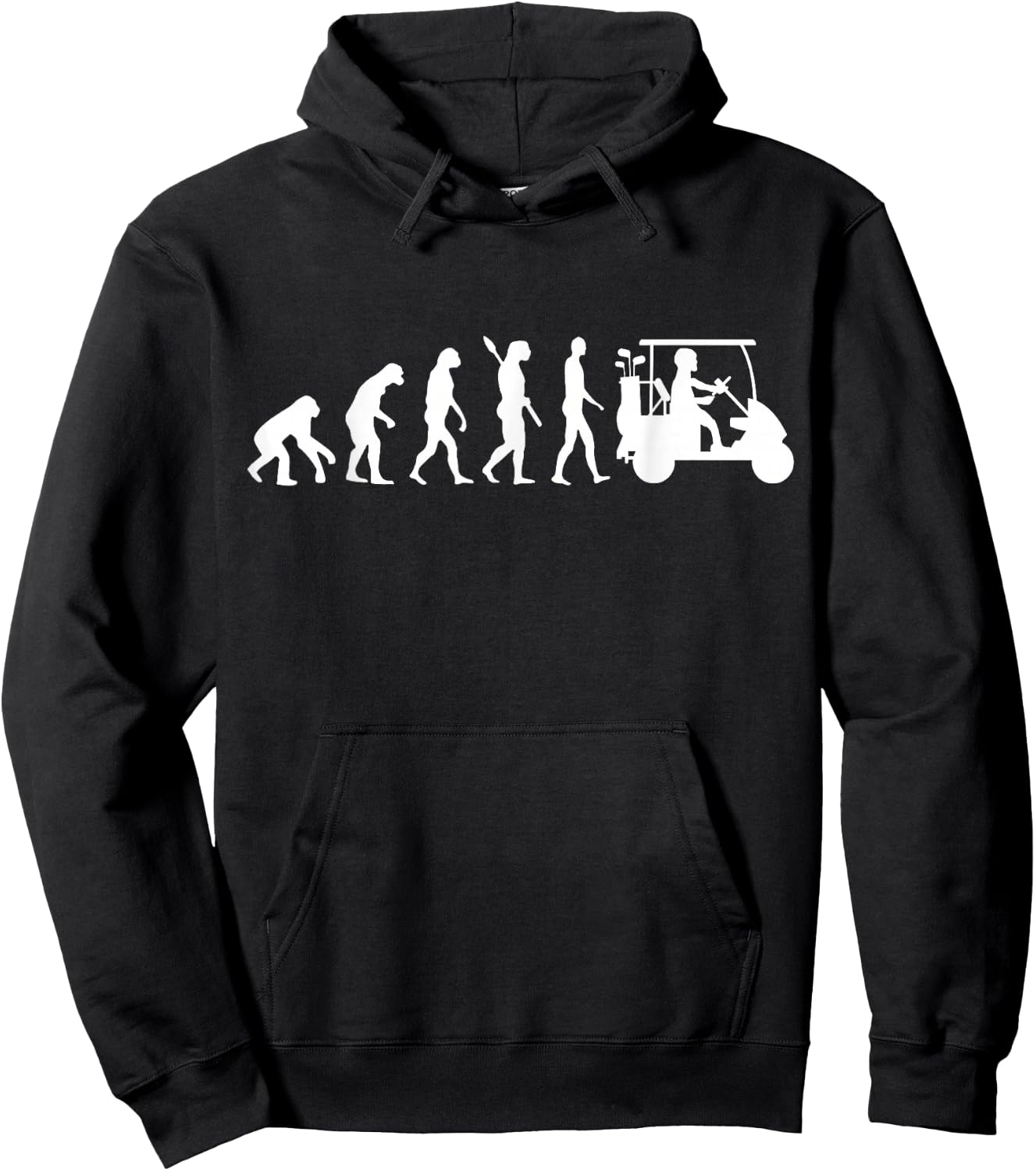 Golf Cart Driver Evolution Driving Golf Cart Lover Golfer Hoodie - Hoodie | Black