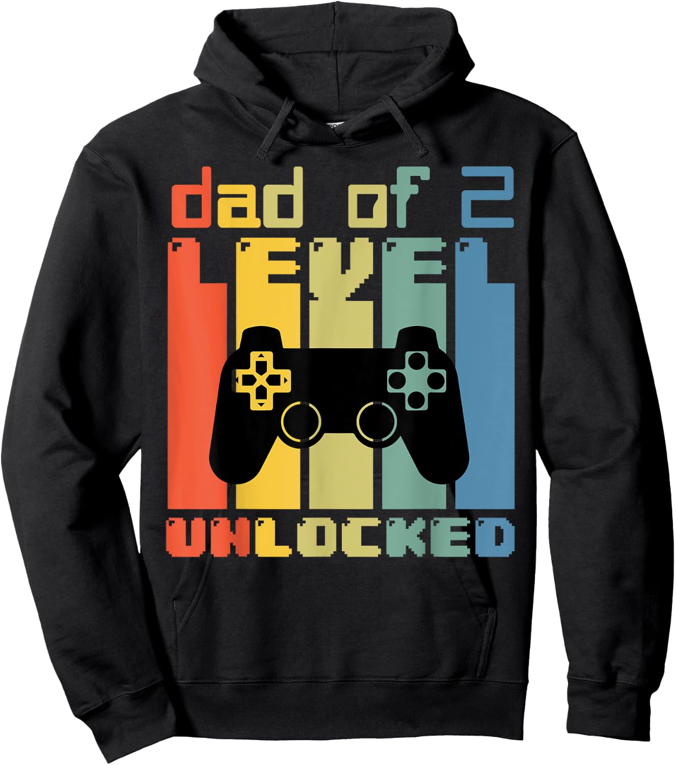 Daddy Again Leveled Up To Dad of 2 Dad Level Unlocked Gamer Hoodie - Hoodie | Black