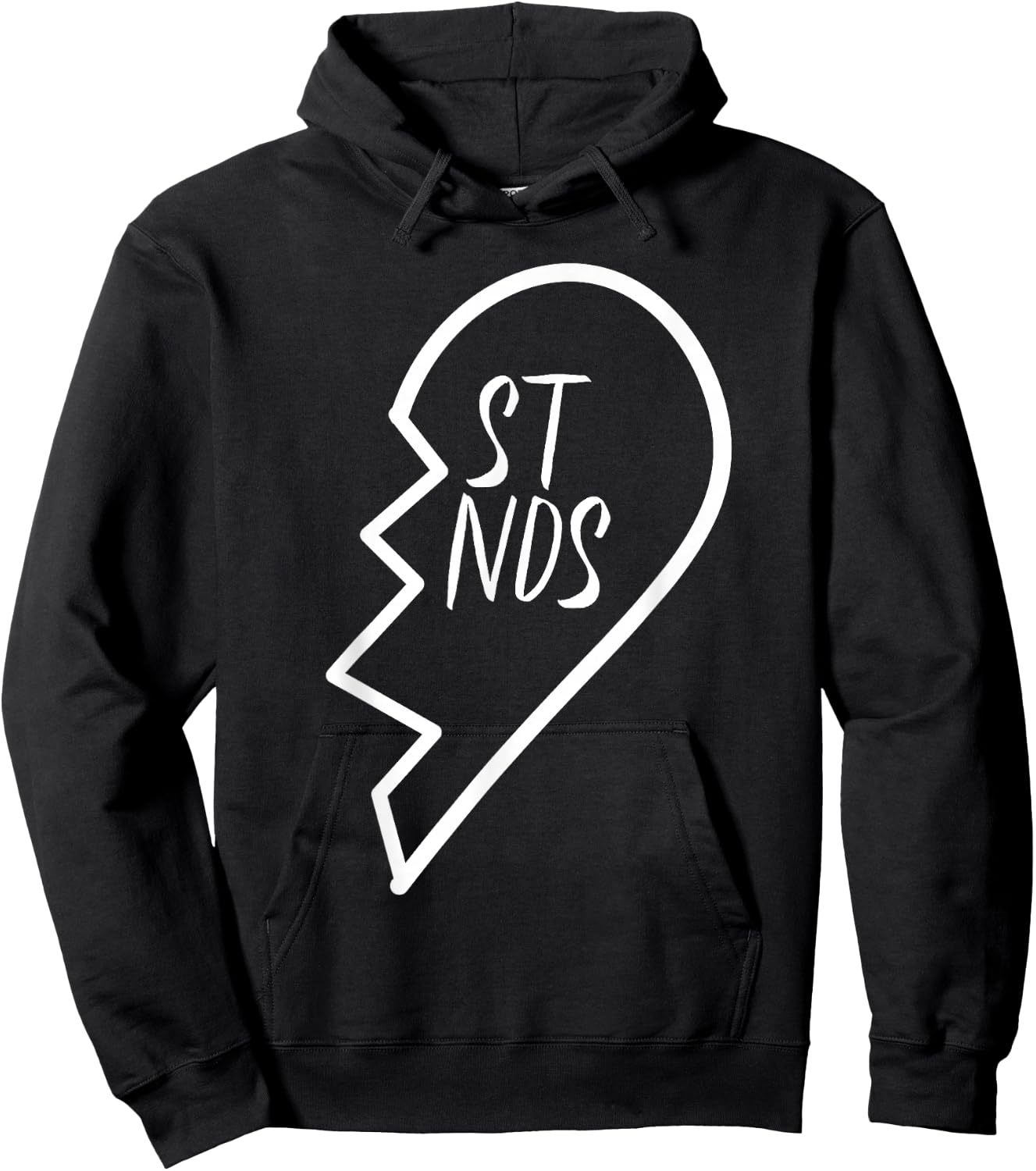 Best Friends Apparel Matching Broken Heart Second Half #2 Hoodie - Hoodie | Black