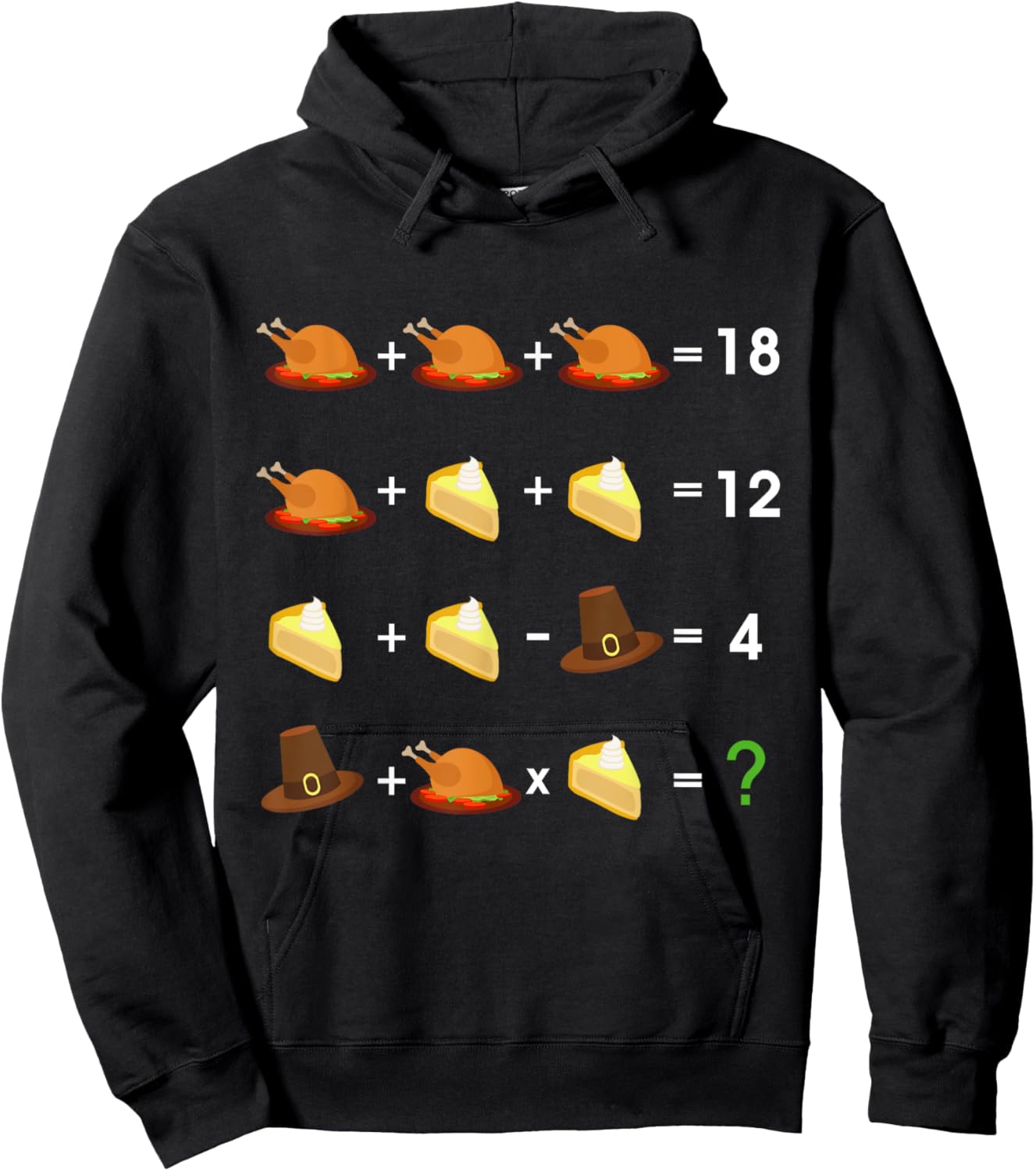 Order of Operations Thanksgiving Quiz Funny Math Teacher Men Women Kids Hoodie - Hoodie | Black