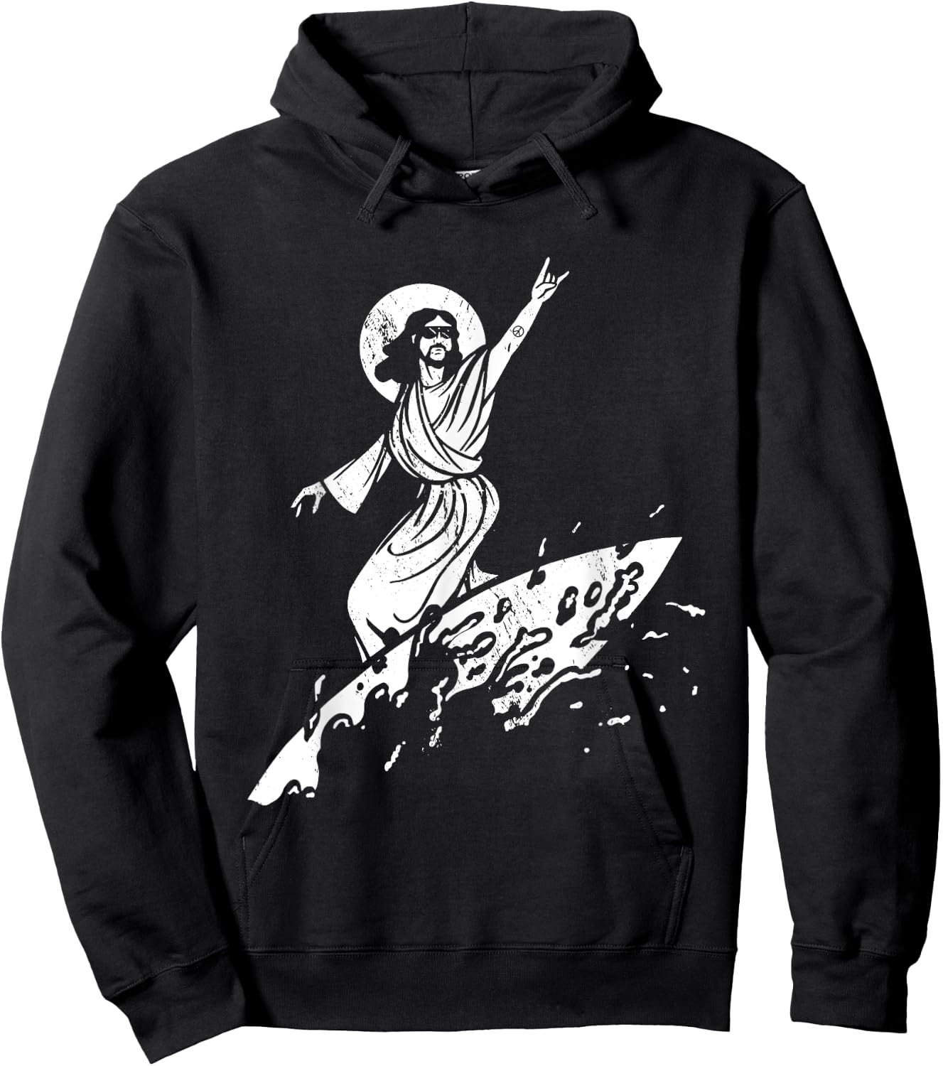 Surfer Jesus Christ Surfing Summer Surfboard Religious Women Hoodie - Hoodie | Black