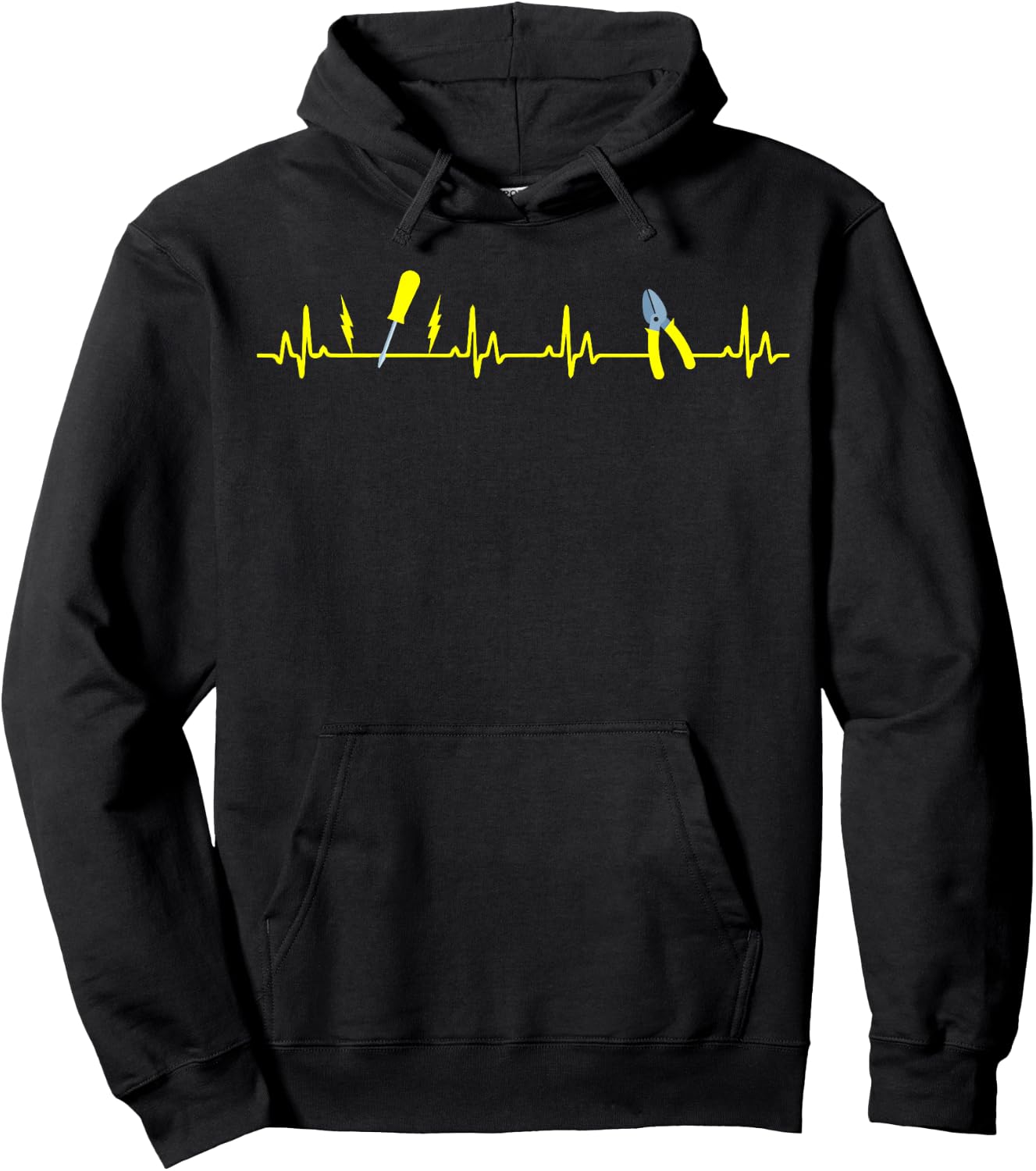 Heartbeat Design for Electrician Hoodie - Hoodie | Black