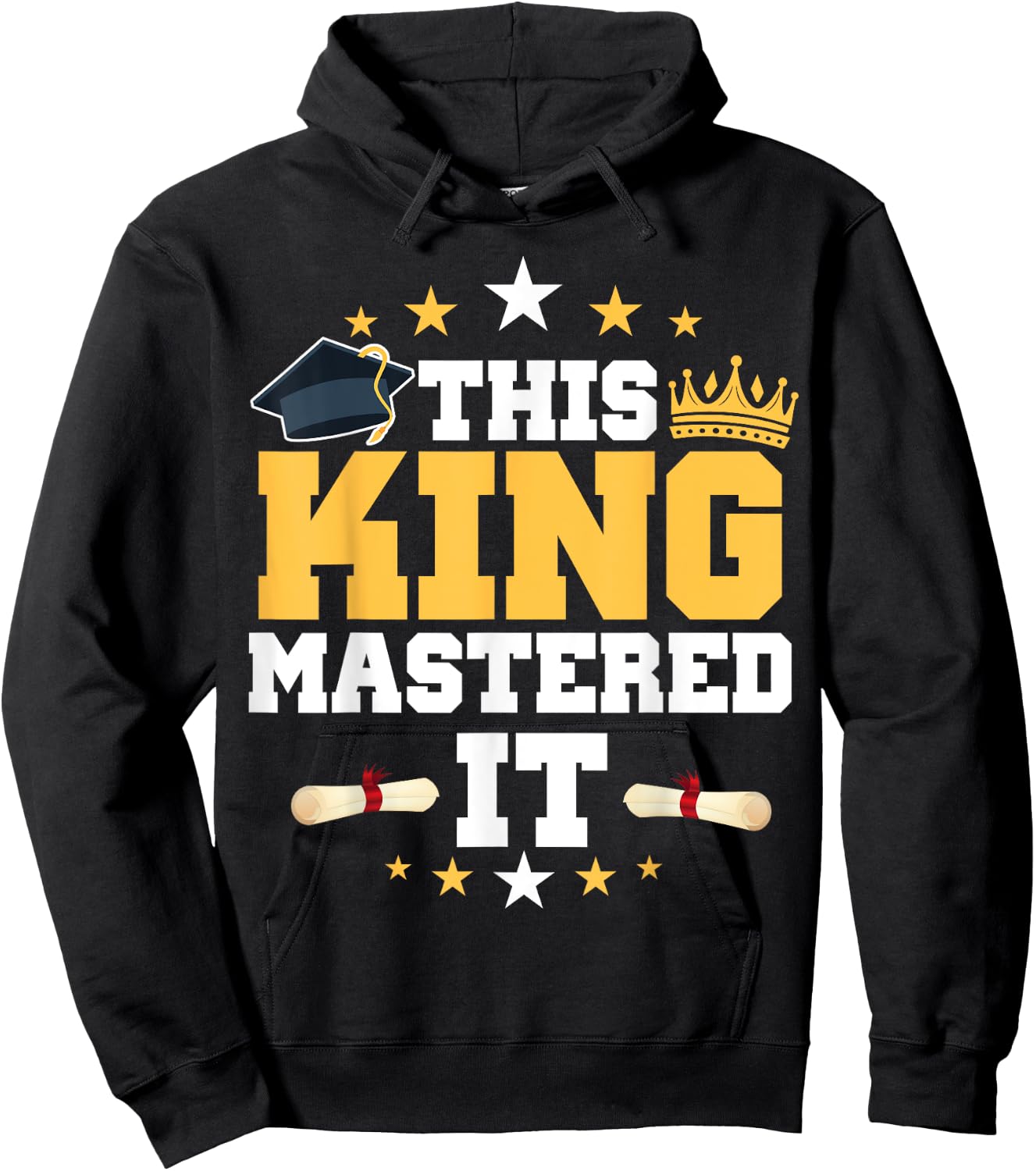 This KING I Mastered It Masters Graduation Class of 2024 Hoodie - Hoodie | Black