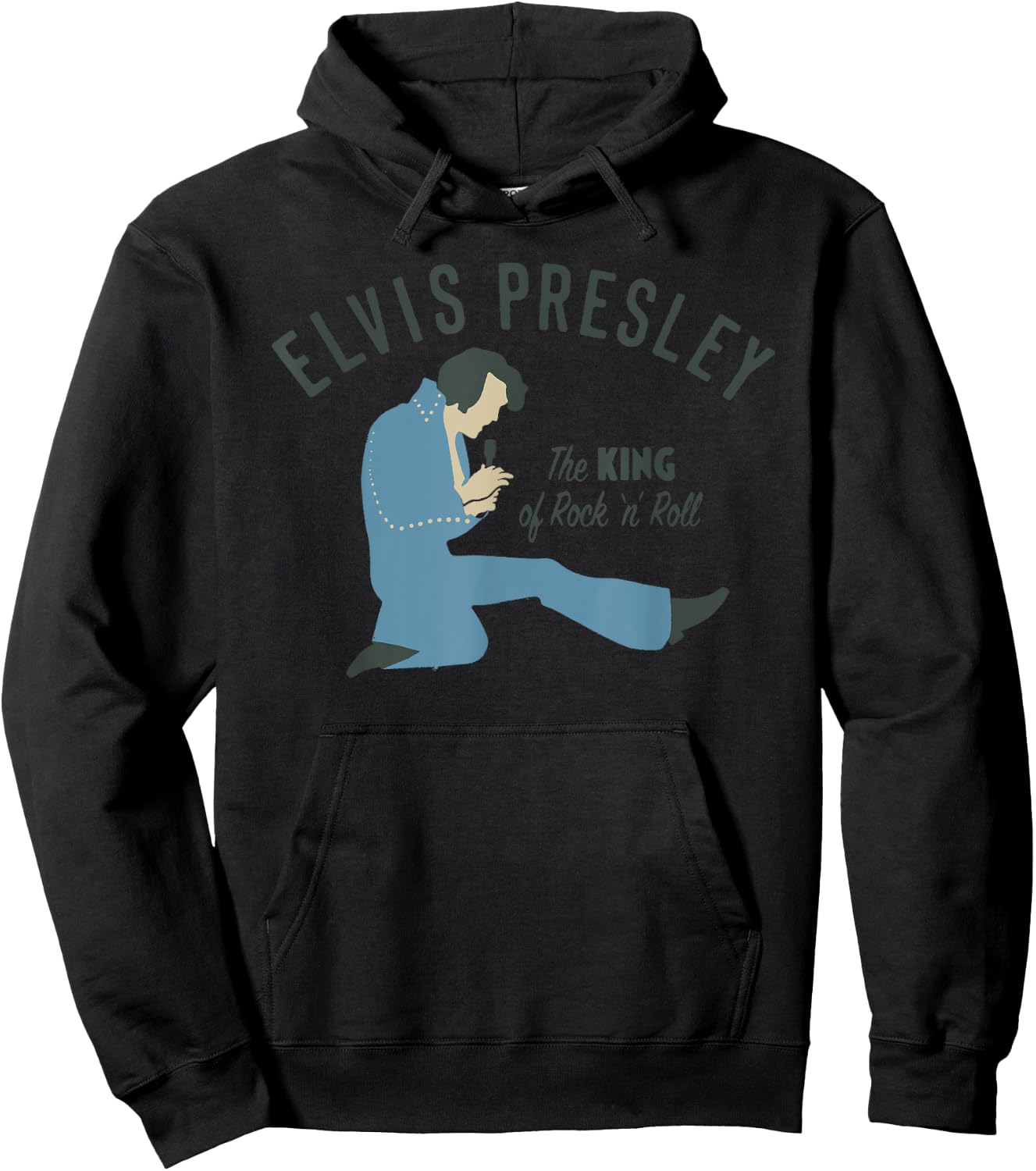 Elvis Presley Official Elvis King Illustration Hoodie - Hoodie | Black