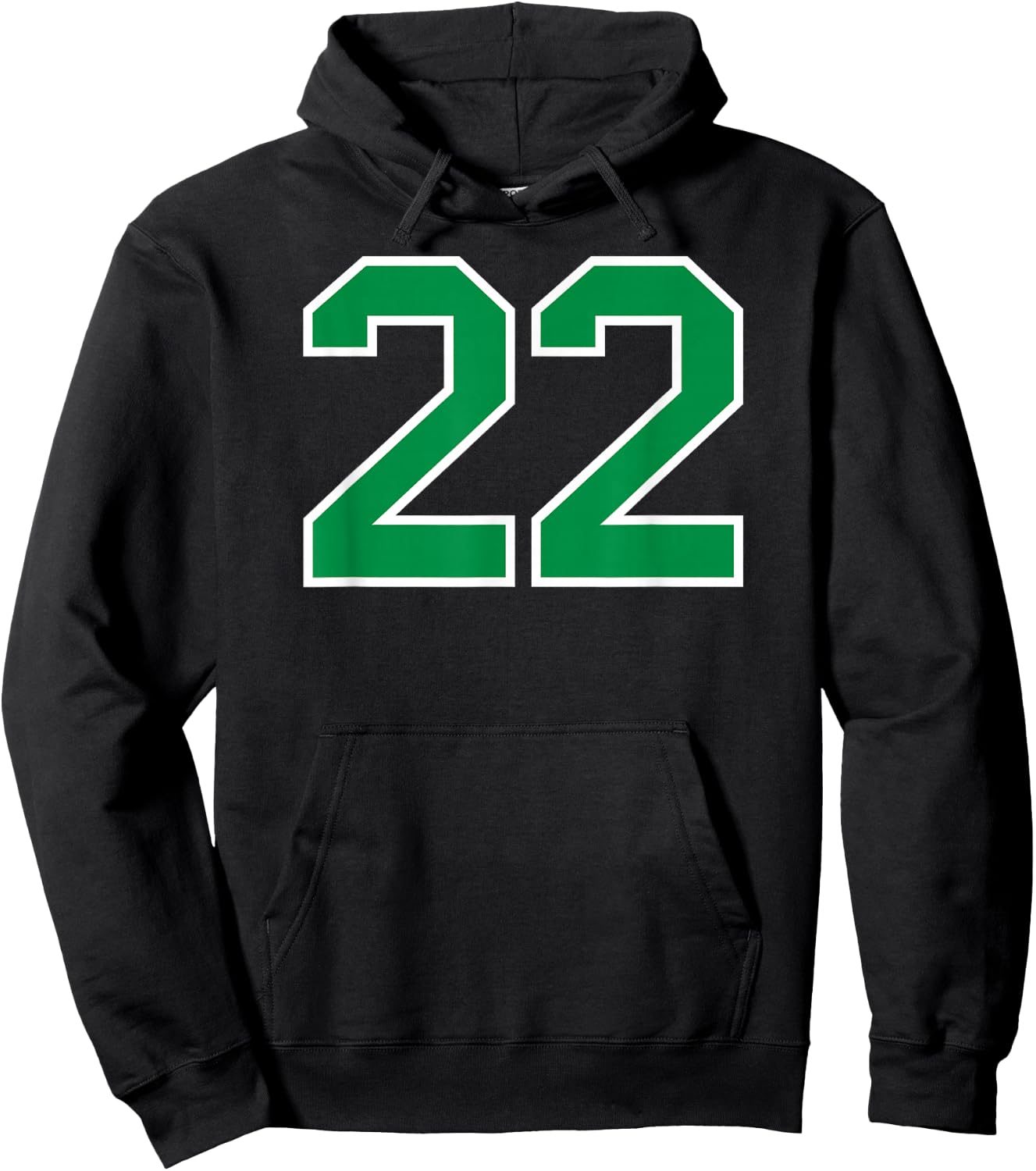 Number #22 Sport Green Uni Number Hoodie - Hoodie | Black