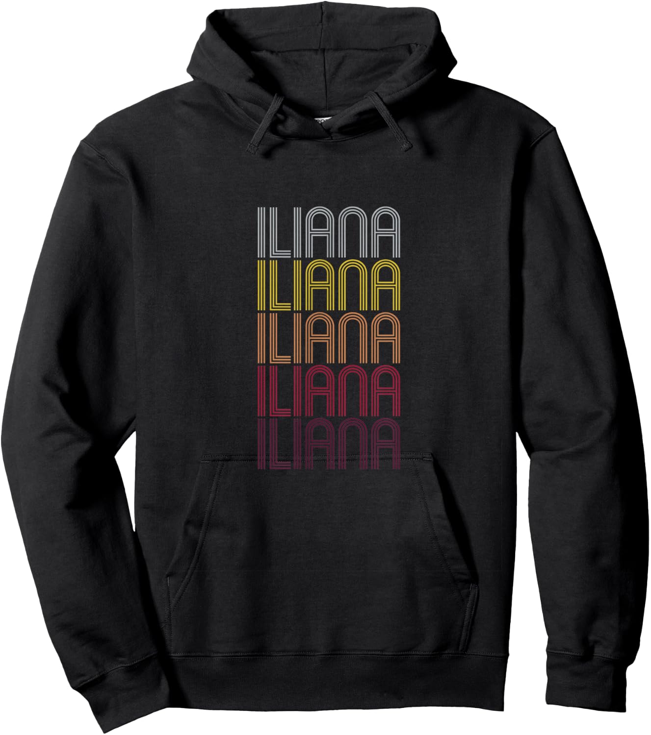 Iliana Personalized First Name Surname Hoodie - Hoodie | Black