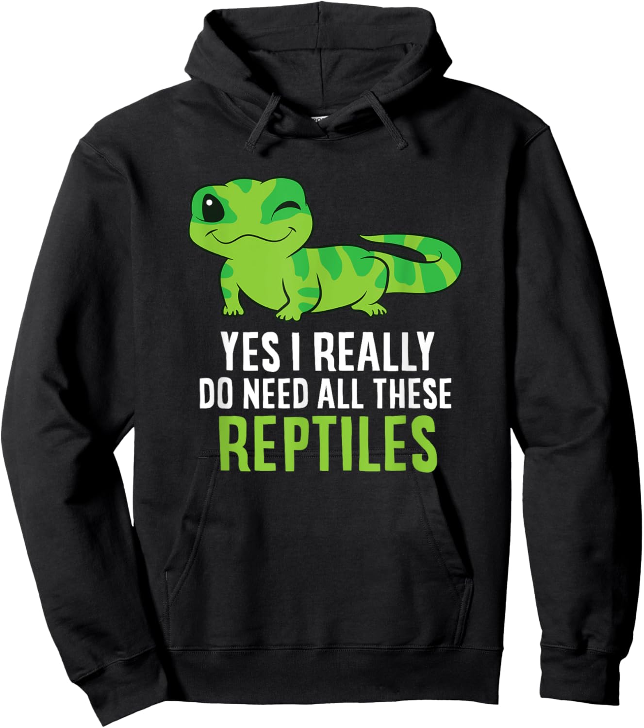 Funny Lizard and Gecko Gifts Yes I Really Do Need All These Reptiles -Adults Black Short Sleeve Classic Fit Hoodie - Hoodie | Black