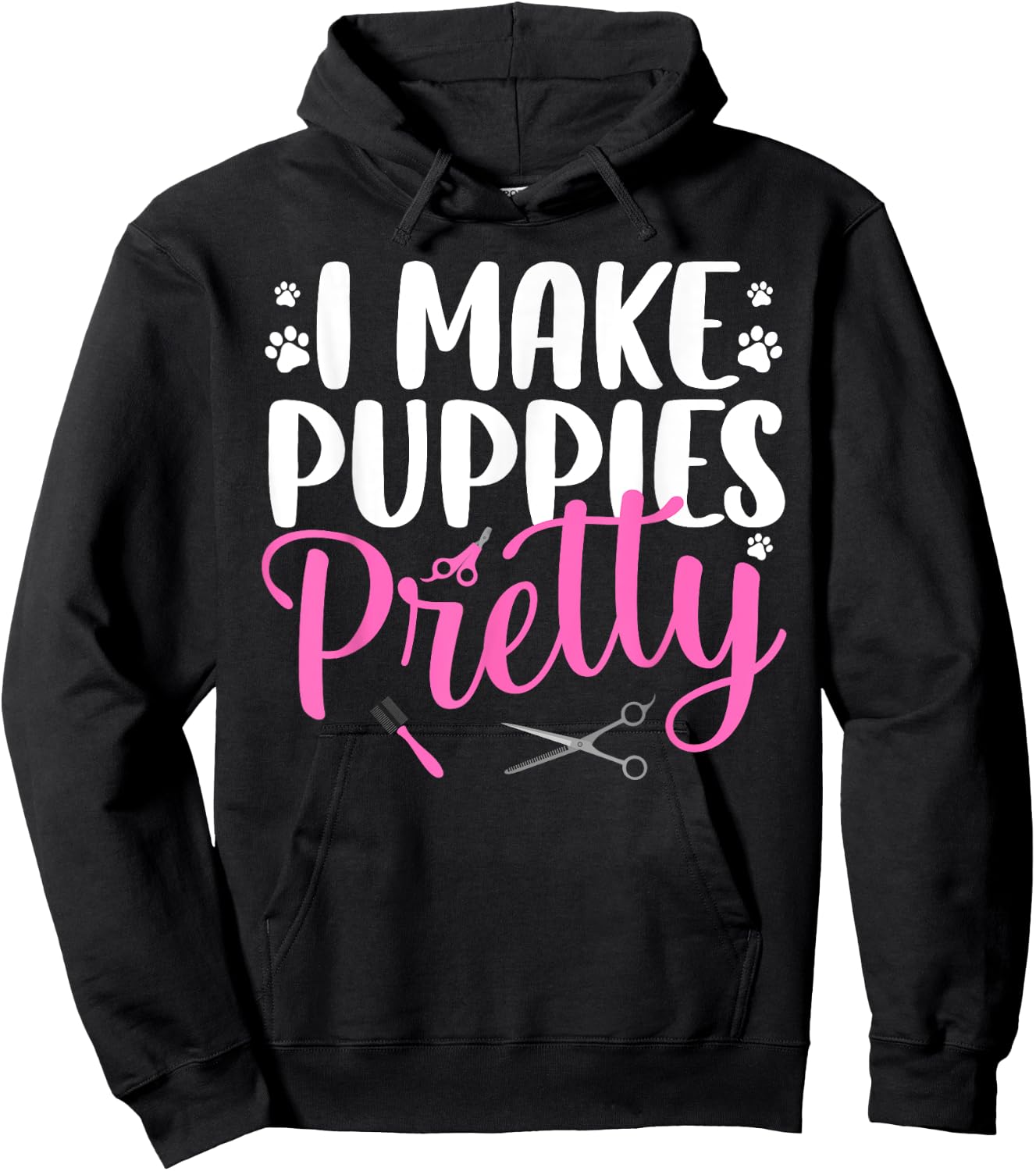 Cool Dog Groomer Art Women Pet Groomer Dog Grooming Hoodie - Hoodie | Black