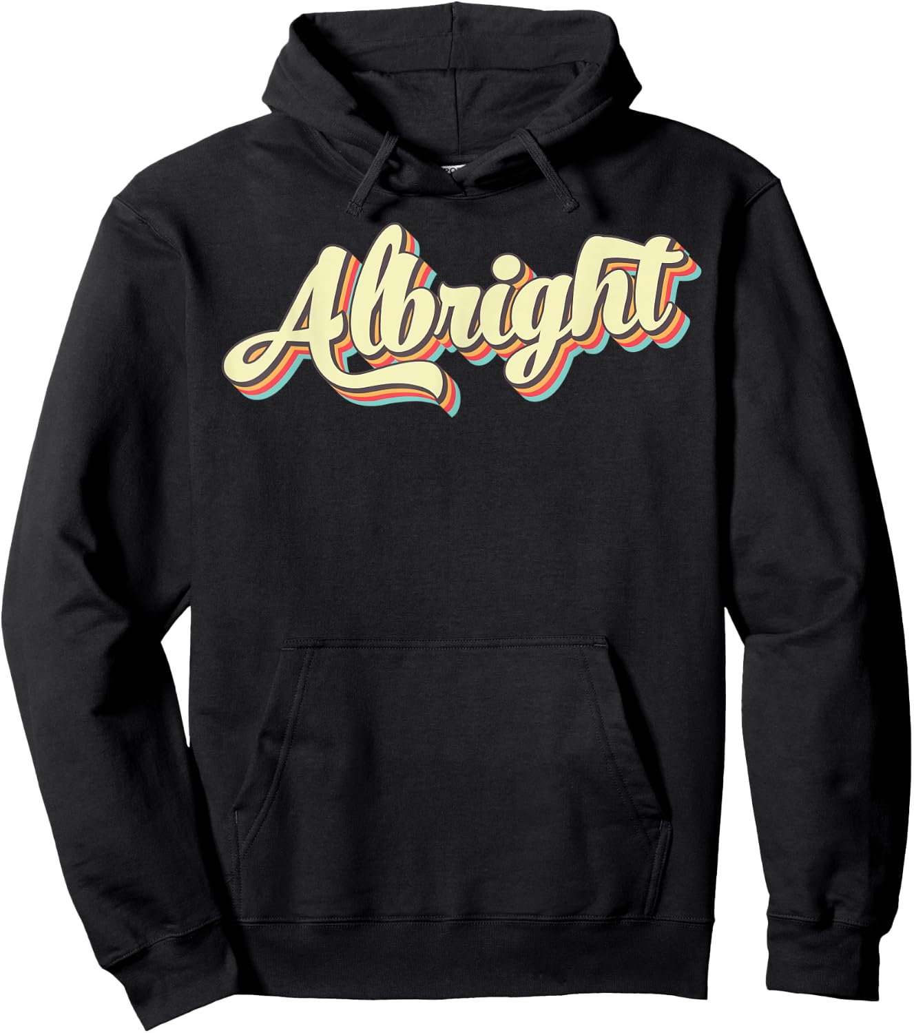 Albright Retro Art Baseball Font Vintage Hoodie - Hoodie | Black