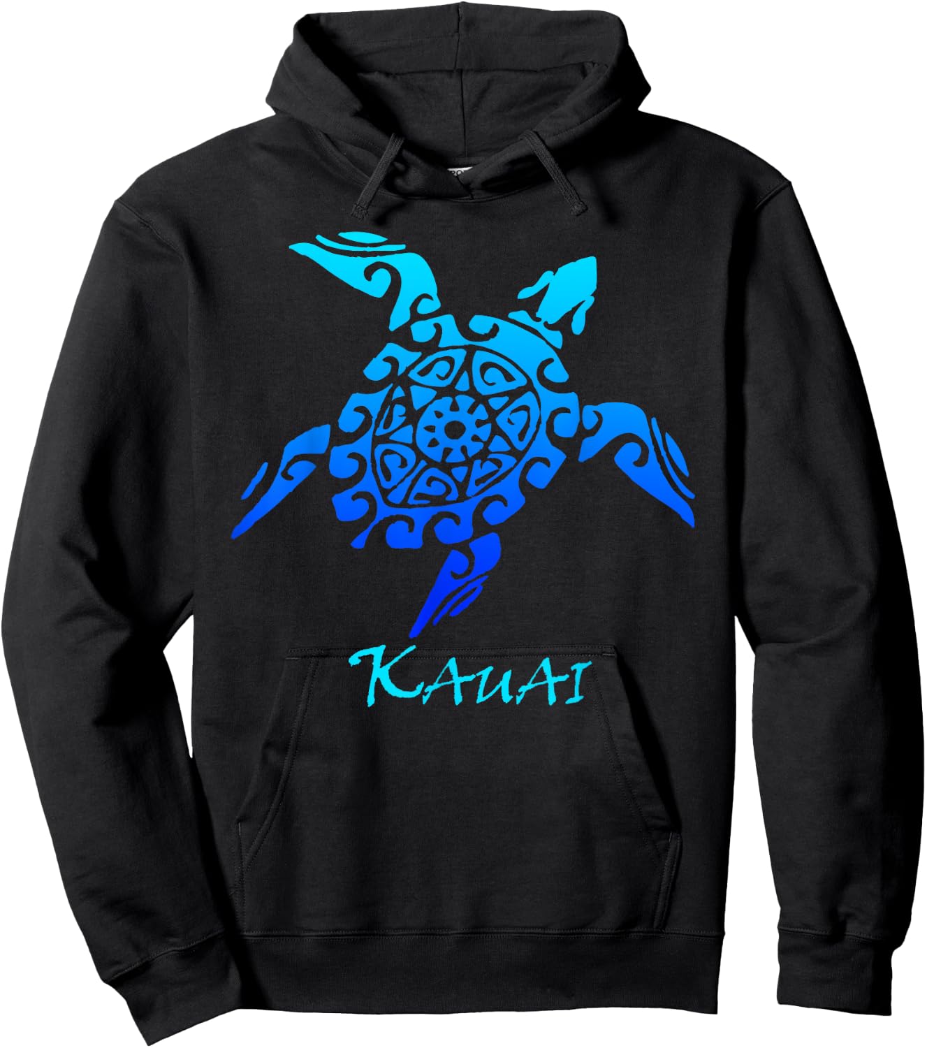 Kauai, Hawaii Vintage Retro Tribal Turtle Vacation Hoodie - Hoodie | Black