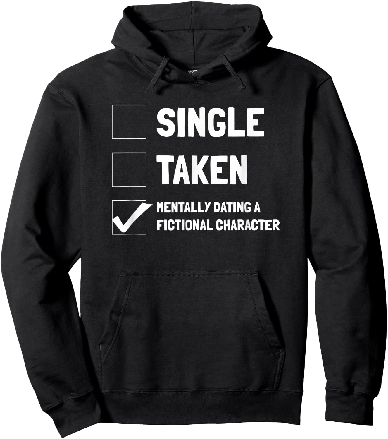 Mentally Dating A Fictional Character - Book Lover Hoodie - Hoodie | Black