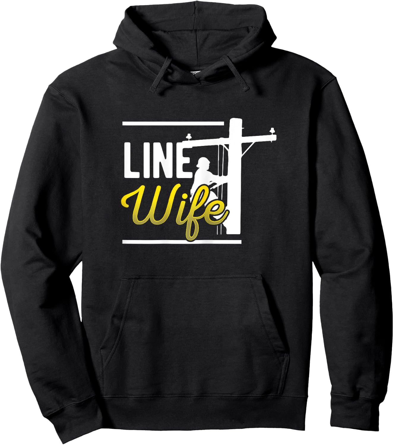 Line Wife Linewife Funny Lineworkers Wives Electrician Shirt Hoodie - Hoodie | Black