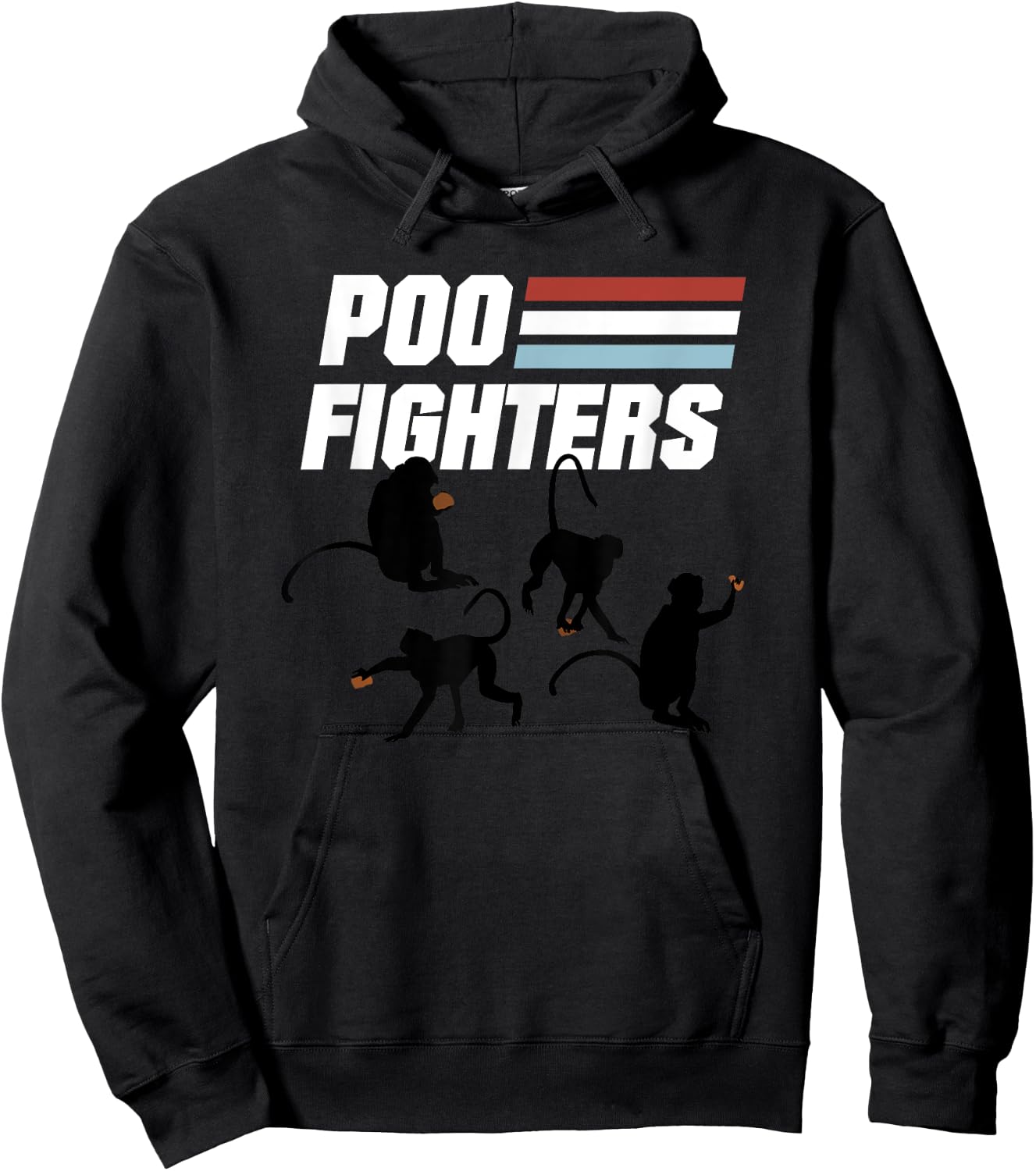 Poo Fighters - Funny Monkeys Throwing Poop Hoodie - Hoodie | Black