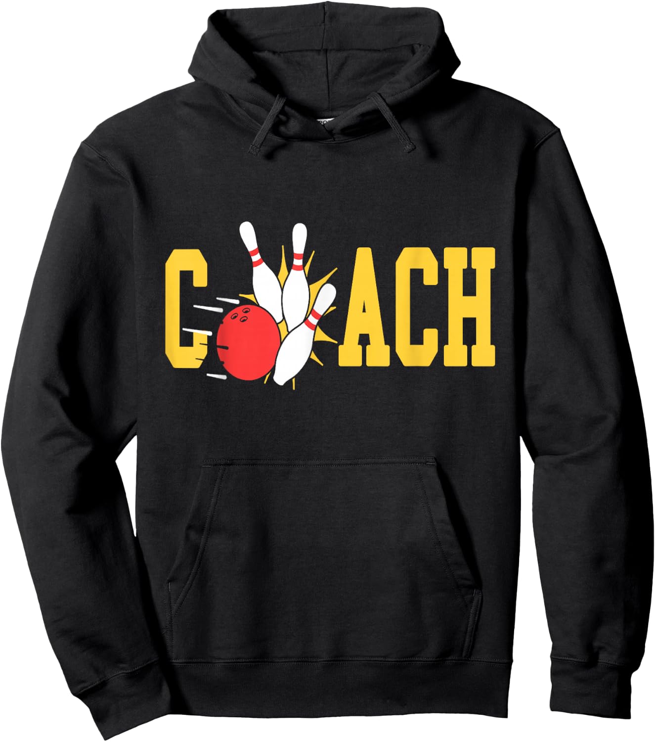 Bowling Coach Retro Strike Pins Ball Sports Team Fun Hoodie - Hoodie | Black