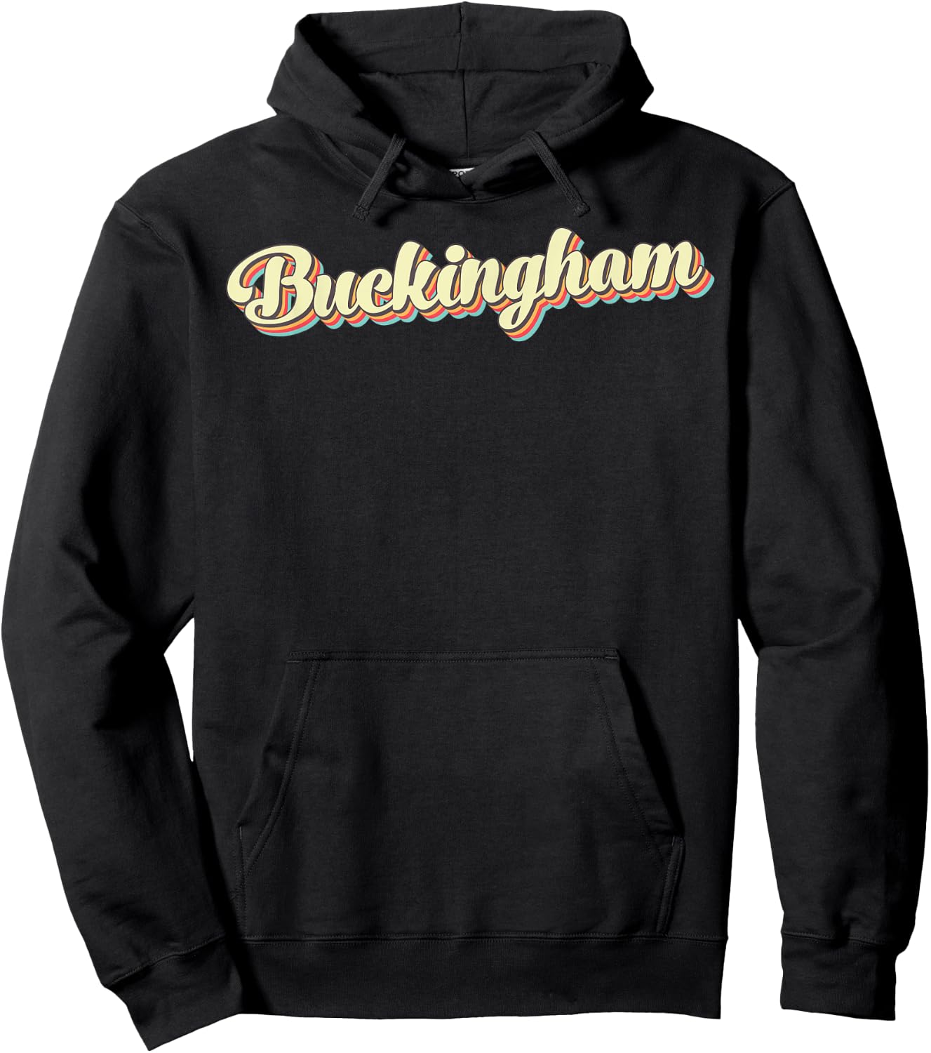 Buckingham Retro Art Baseball Font Vintage Hoodie - Hoodie | Black