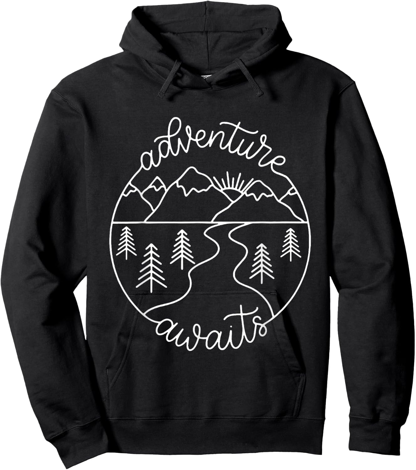 Happy Camper Adventure Awaits Summer Vacation Gift Hoodie - Hoodie | Black