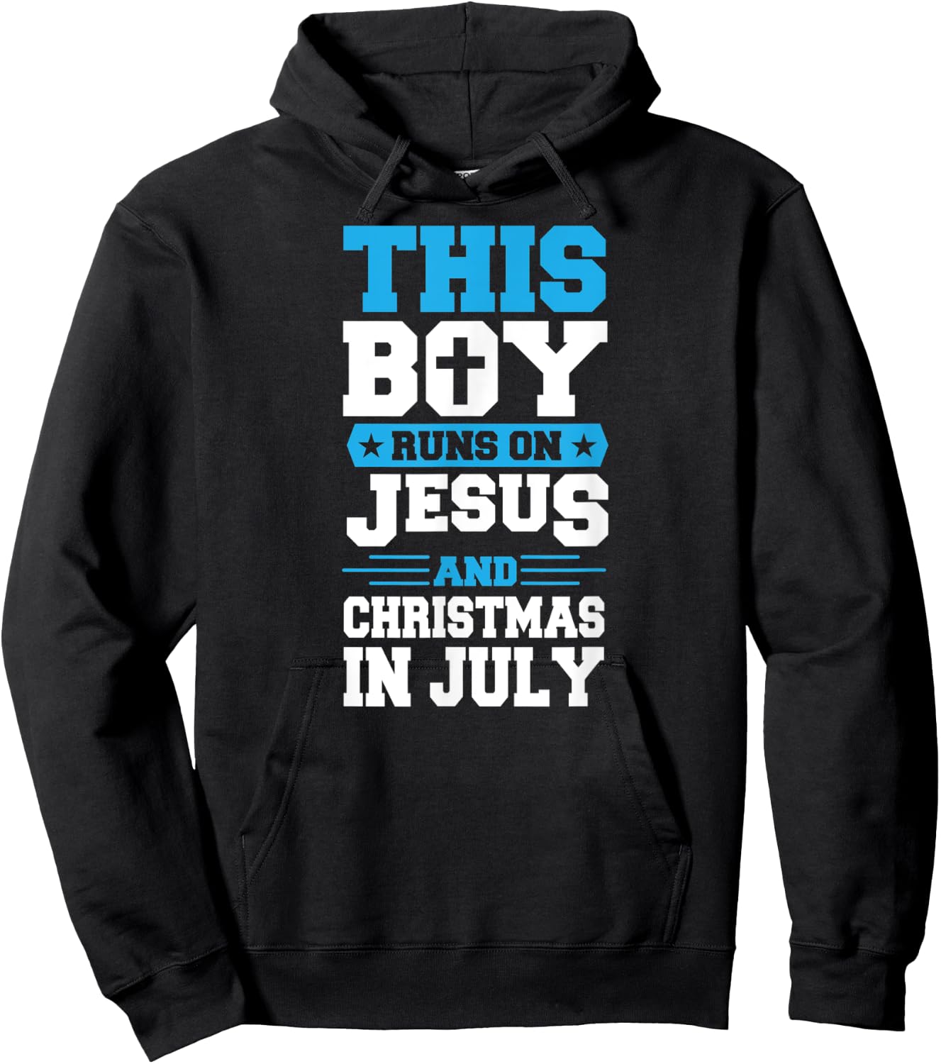 This Boy Runs On Jesus And Christmas In July Christian Hoodie - Hoodie | Black