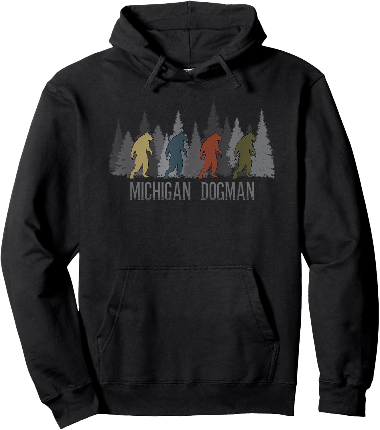 Michigan Dogman Cryptid Society Werewolf Monster Hoodie - Hoodie | Black