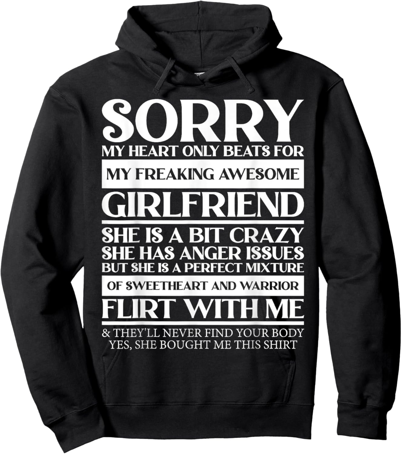 My Heart Only Beats for My Freaking Girlfriend Hoodie - Hoodie | Black
