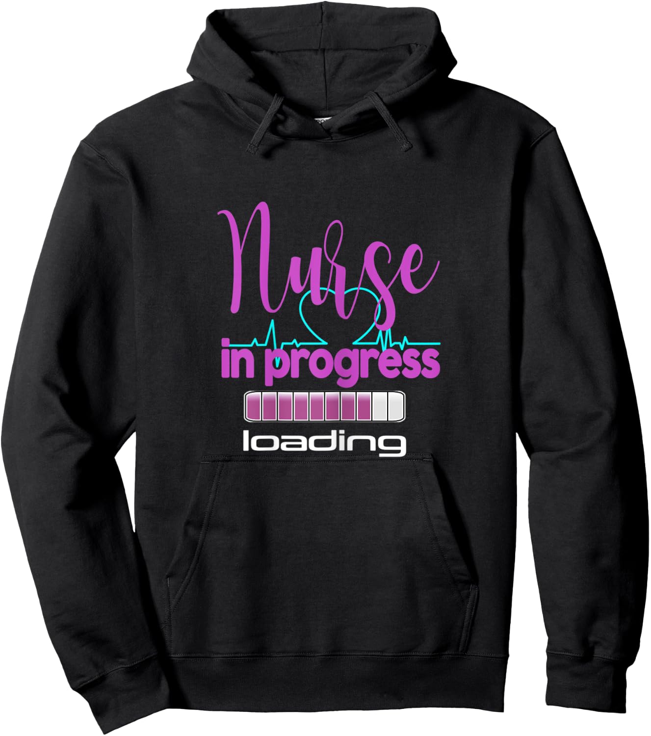 Nurse in Progress - nurse loading- funny nursing Hoodie - Hoodie | Black