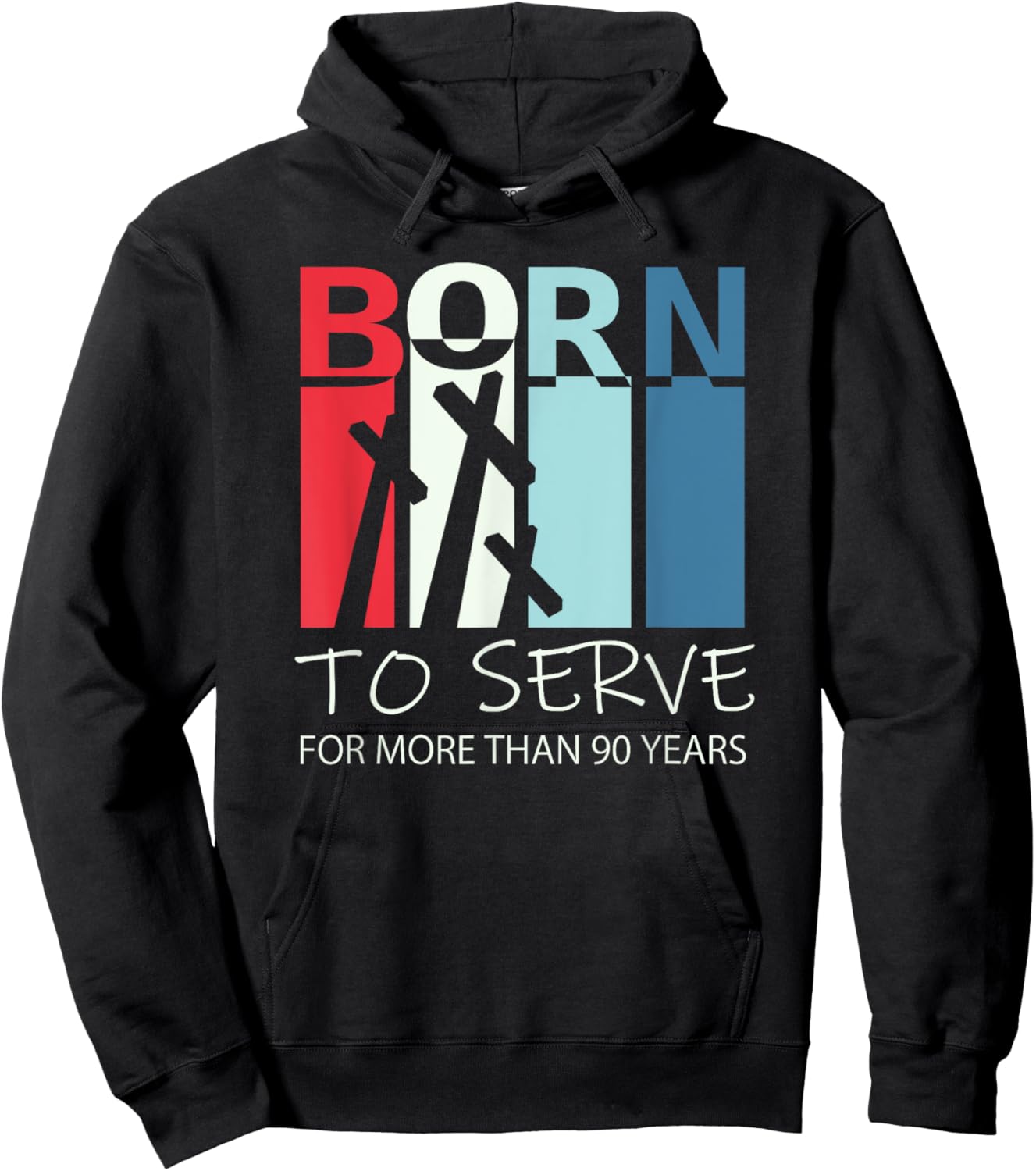 Born to Serve - 90th Birthday Gift 90 Year Old Christian Hoodie - Hoodie | Black