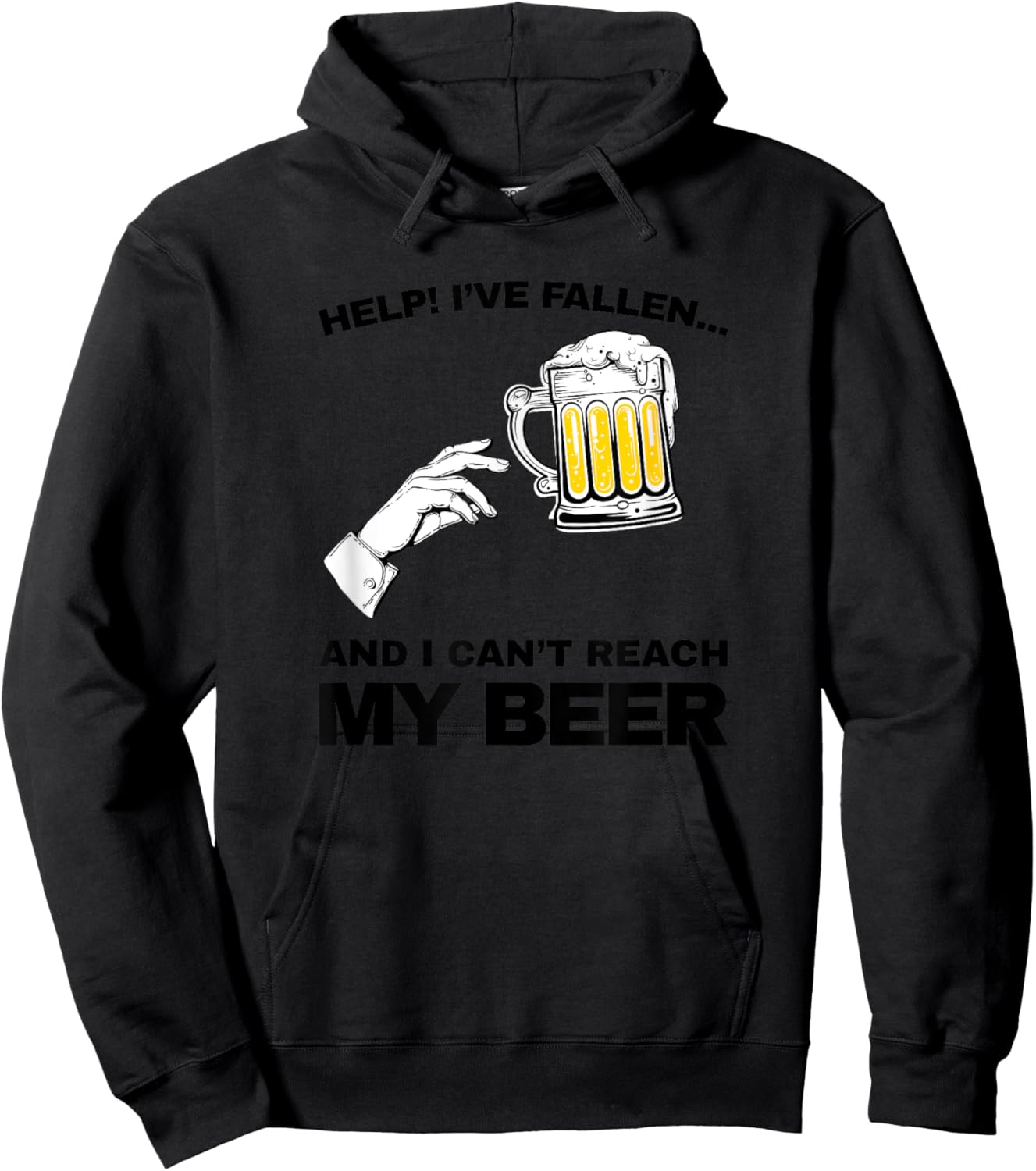 vintage Help I've fallen and i can't reach my beer funny Hoodie - Hoodie | Black
