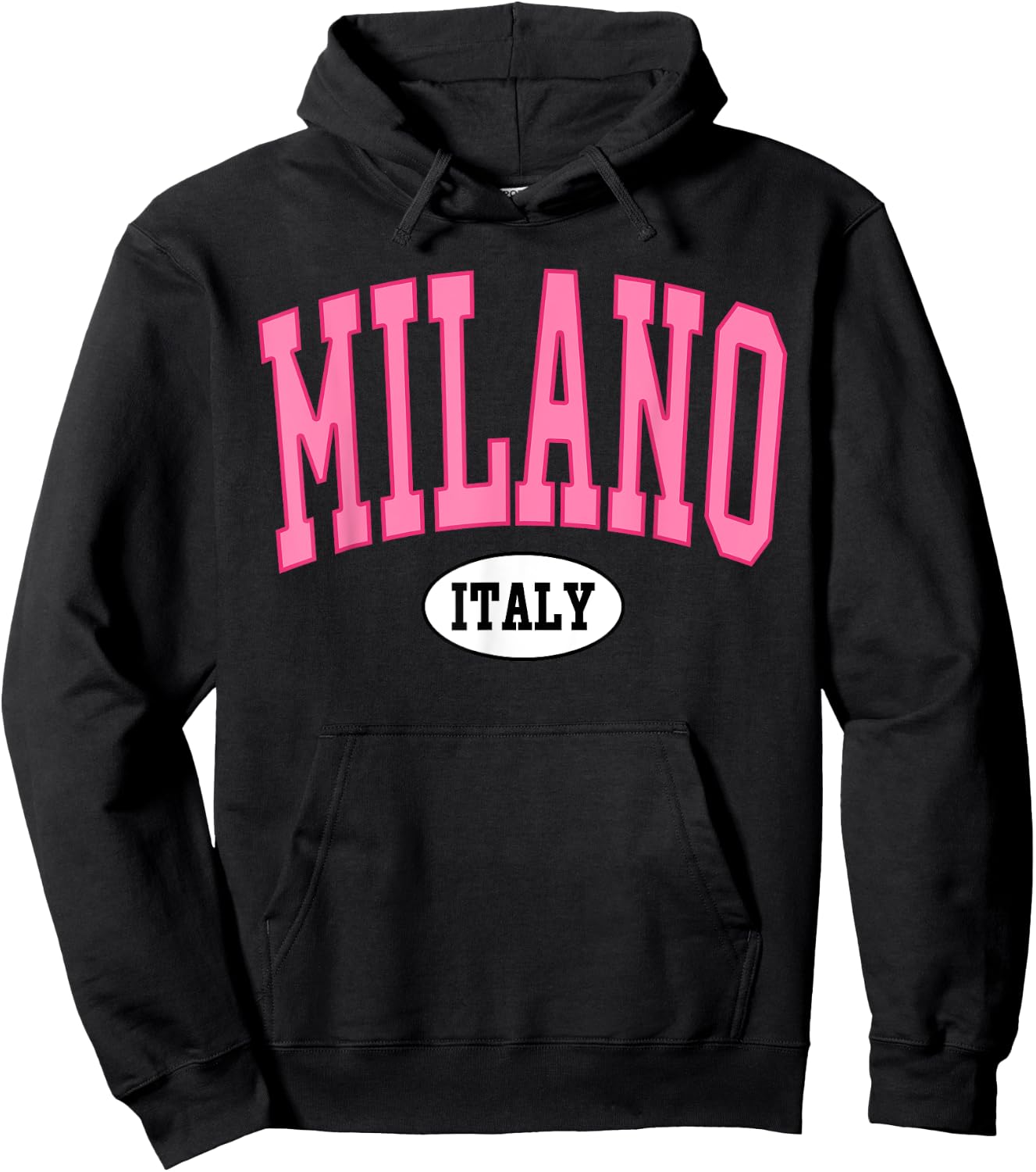 Milano Italy Retro Varsity Style Hoodie - Hoodie | Black