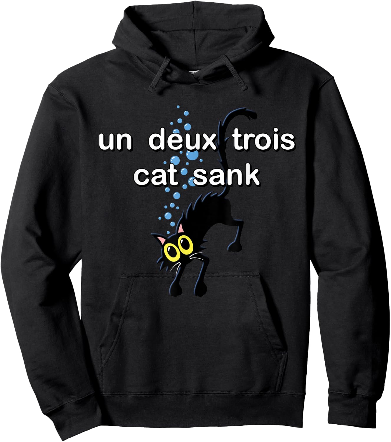 Un Deux Trois Cat - Funny French Language Cute Cat Hoodie - Hoodie | Black