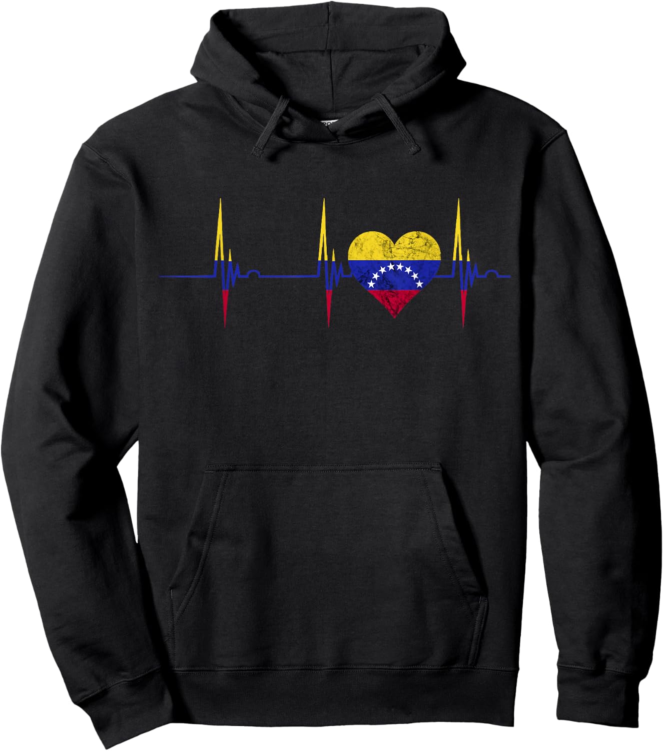Venezuela Heart Venezuelan Heartbeat ECG Pulse Roots Hoodie - Hoodie | Black