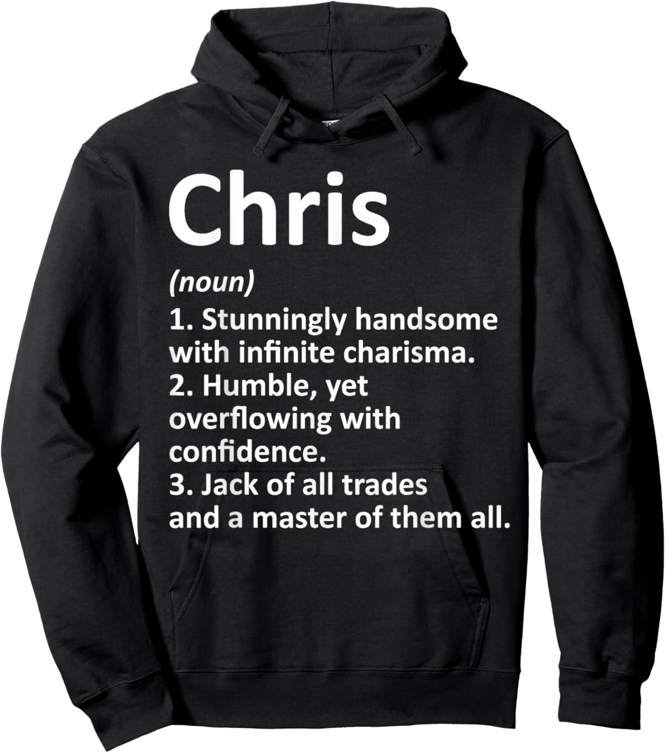 CHRIS Definition Personalized Name Funny Birthday Gift Hoodie - Hoodie | Black