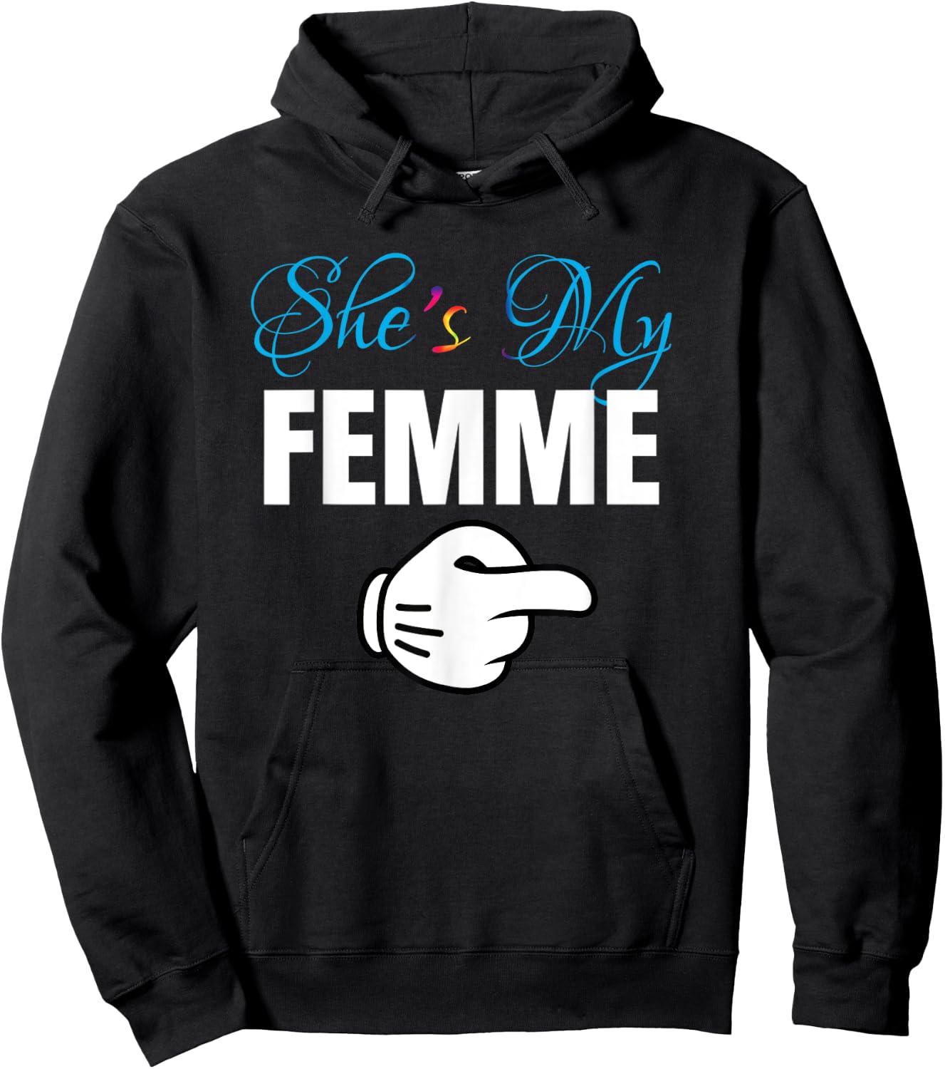 She's My FEMME Lesbian Couple Matching Outfit Gift Hoodie - Hoodie | Black