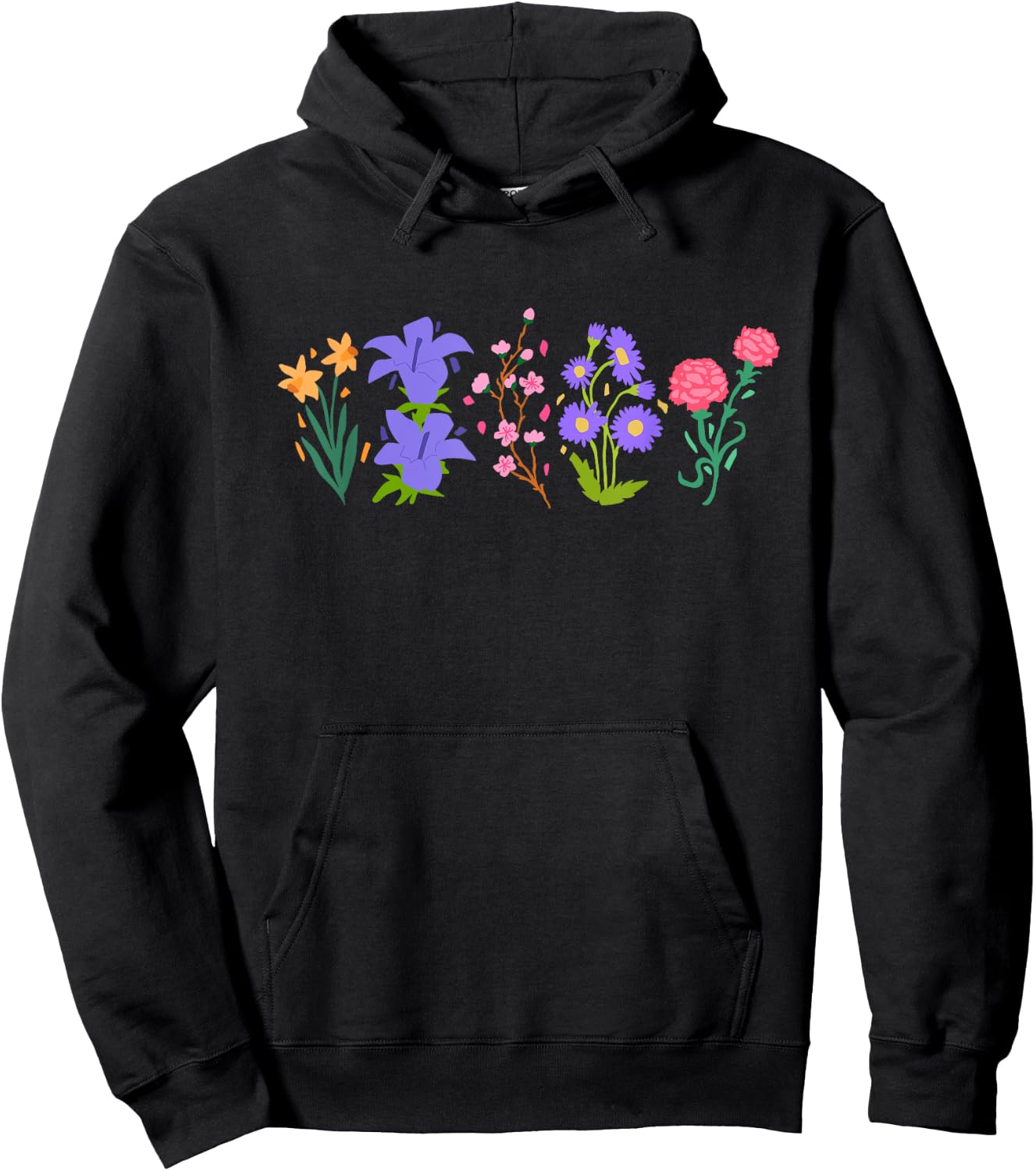 Vintage Inspired Botanical Flower Gardener Naturalist Flower Hoodie - Hoodie | Black