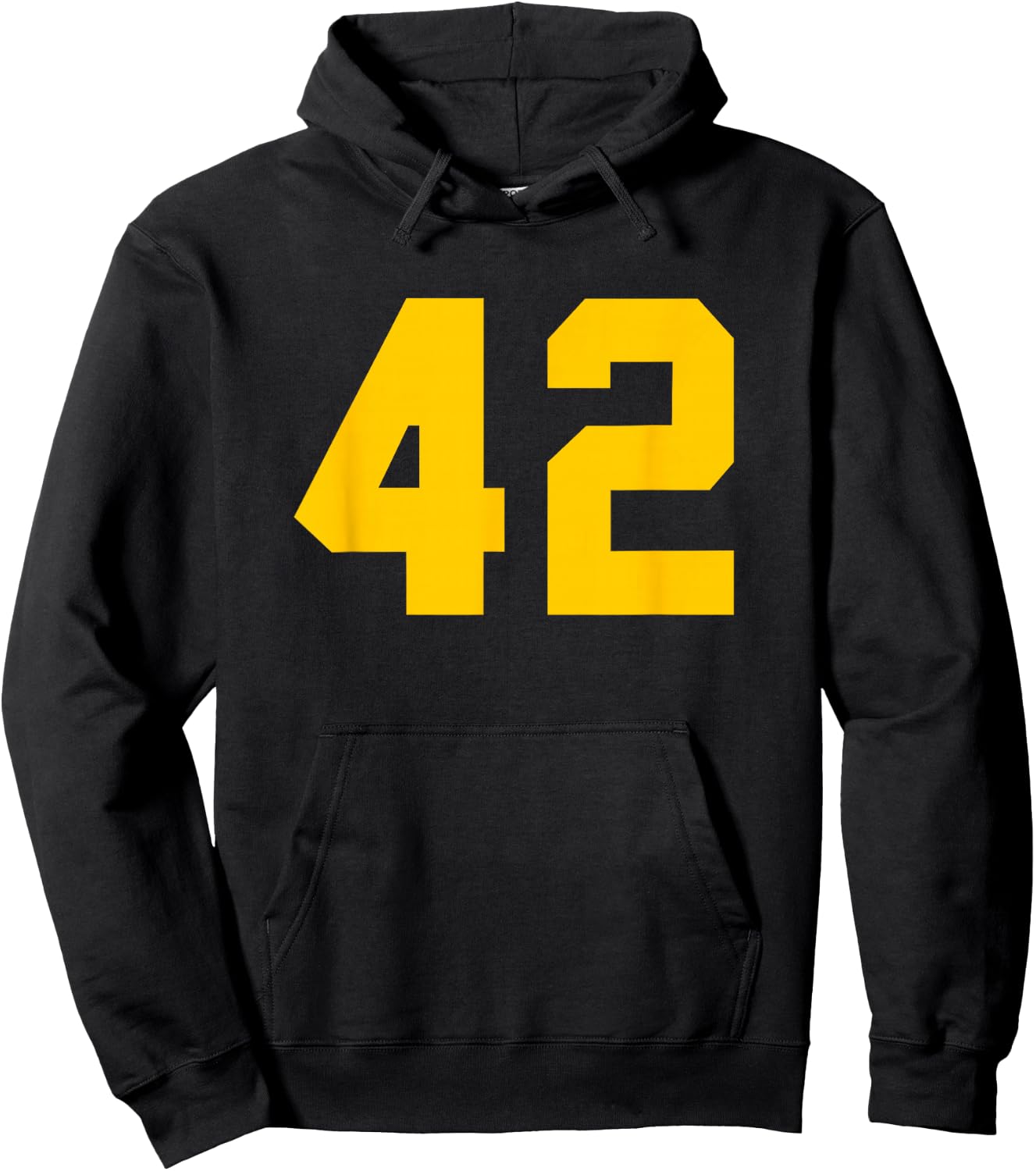 Yellow Sports Team Number #42 Hoodie - Hoodie | Black