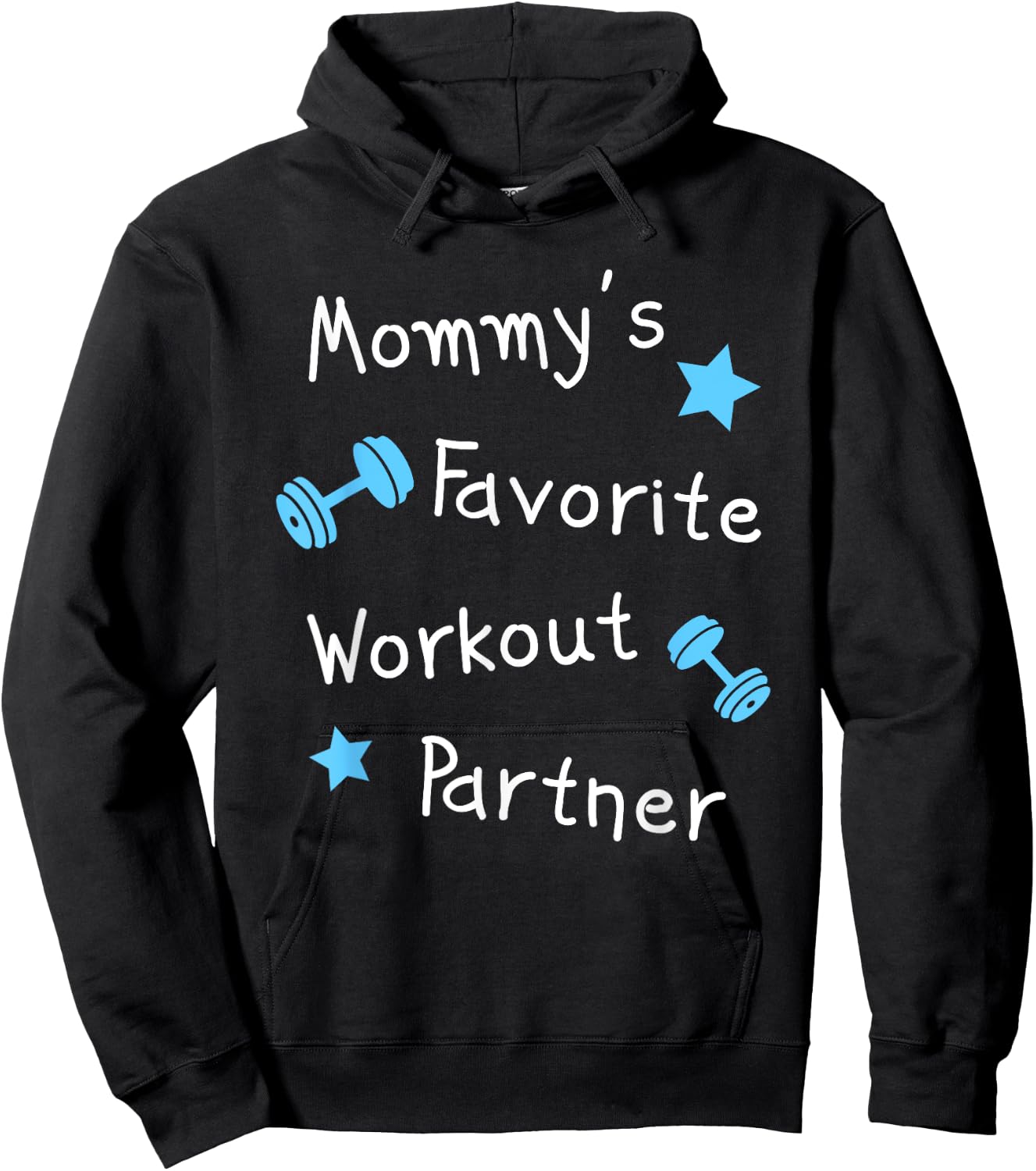 Mommy's Favorite Workout Partner – Kids Cute Fitness (Boys) Hoodie - Hoodie | Black